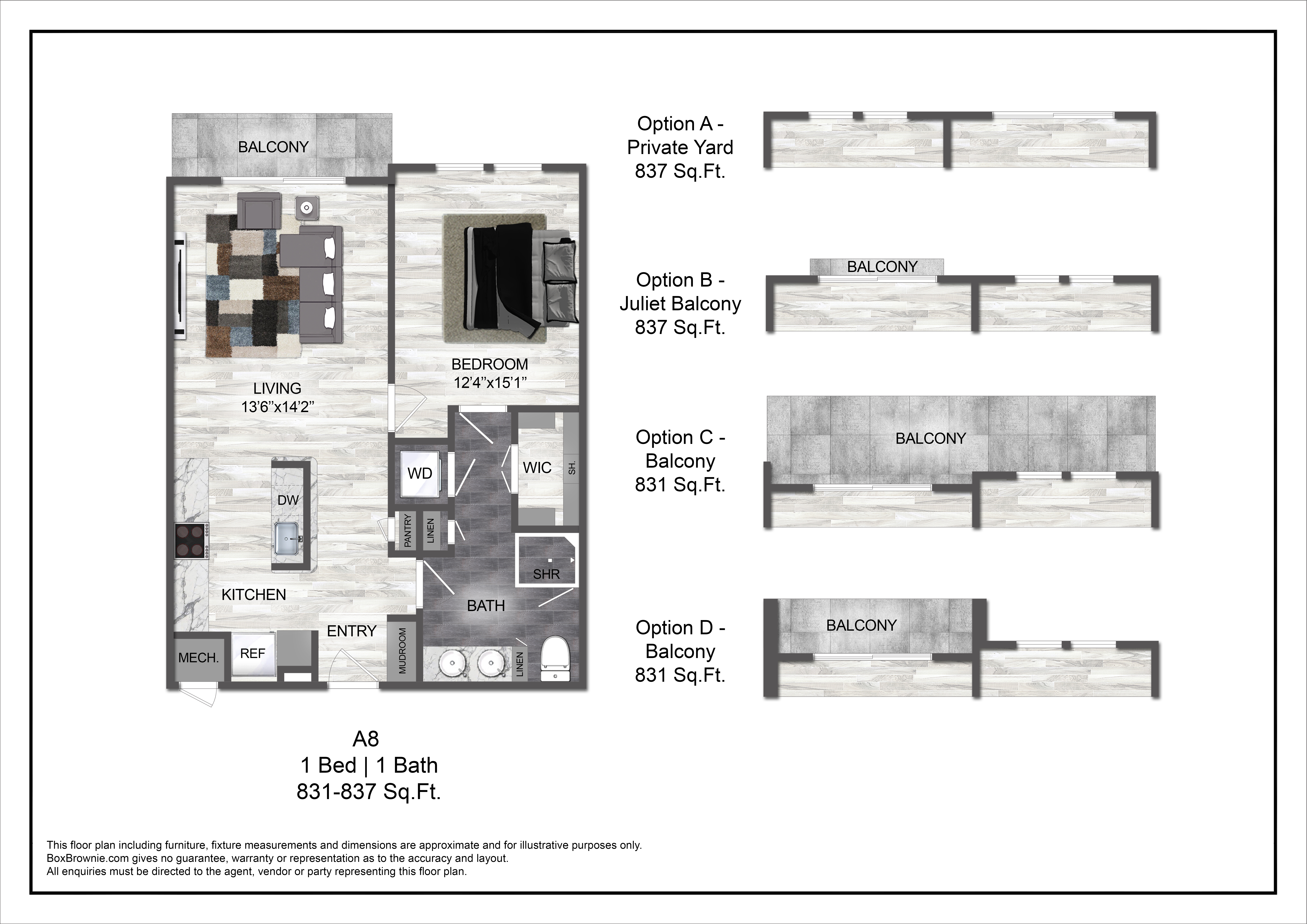 Floor plan layout diagram for A8