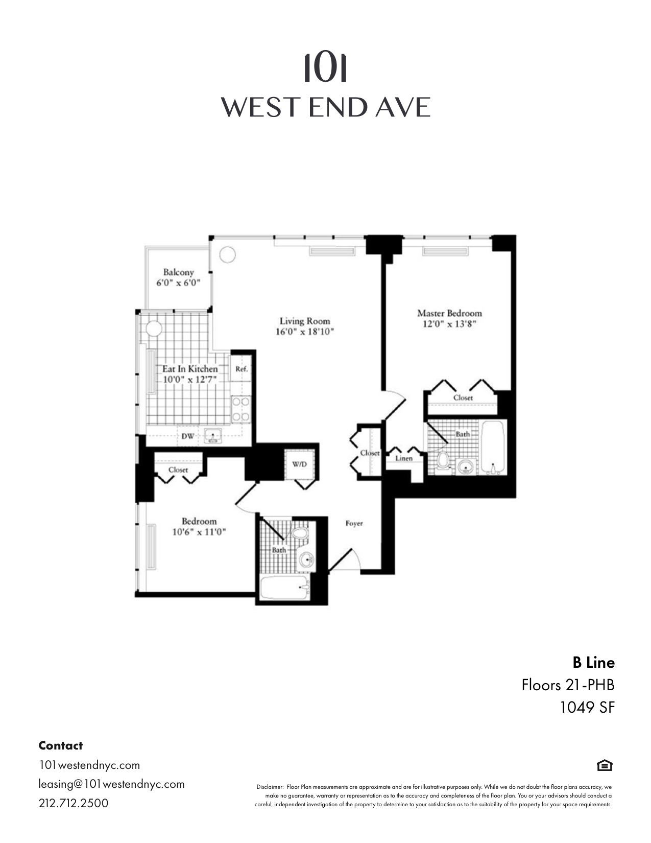 Floor plan layout diagram for 2 bed, 2 bath, Terrace