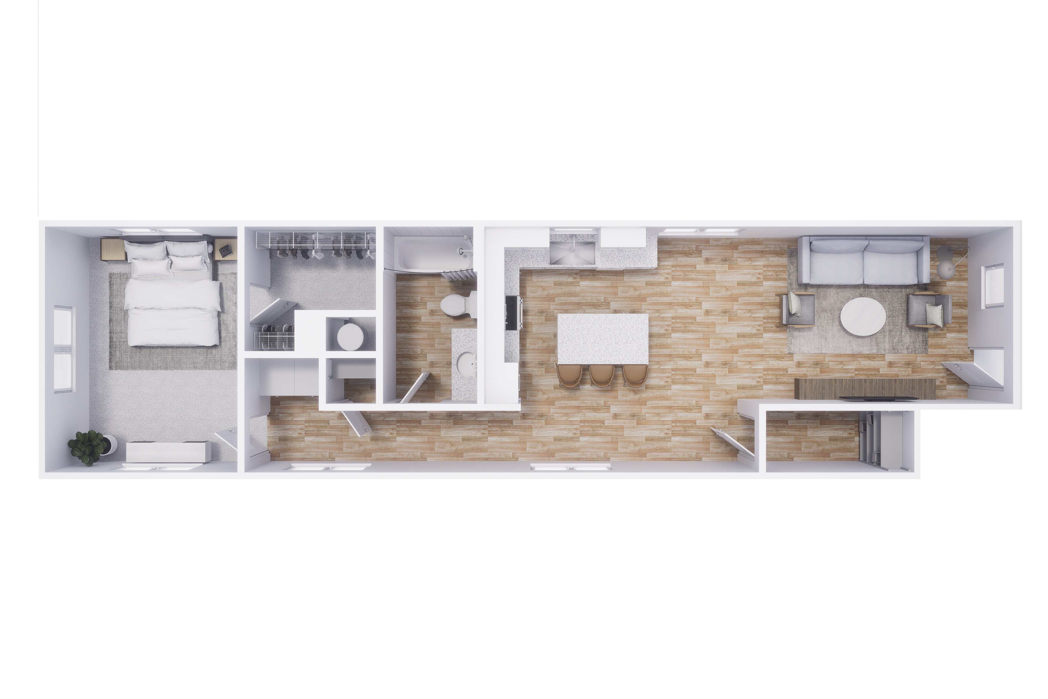 1x1 - 770 sqft - A3 floorplan
