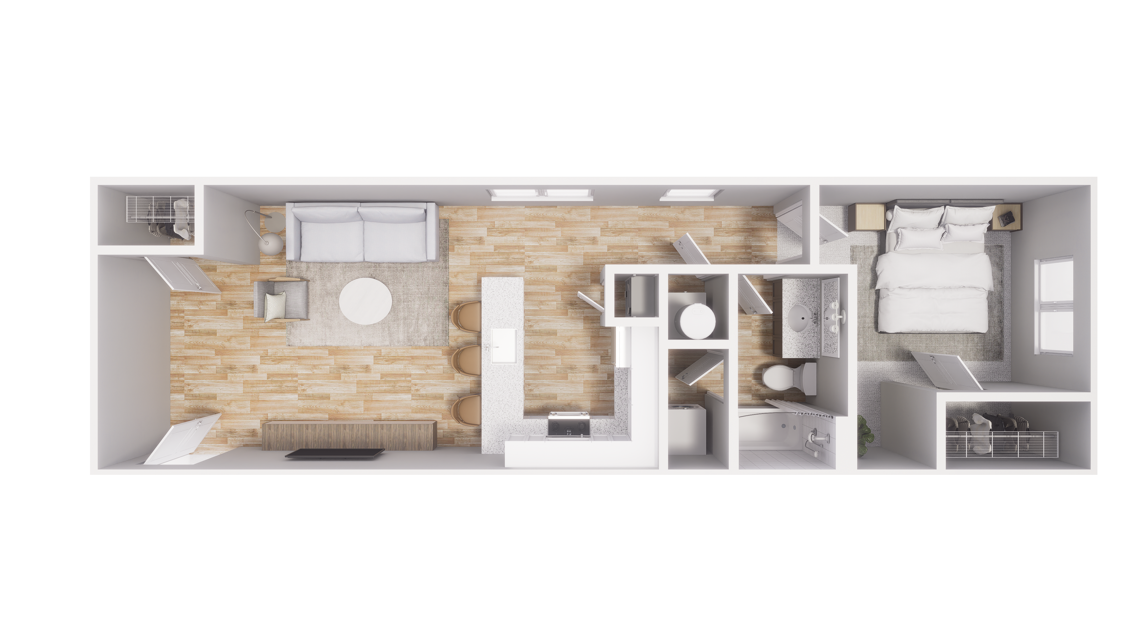 1x1 - 669 sqft - A2 floorplan