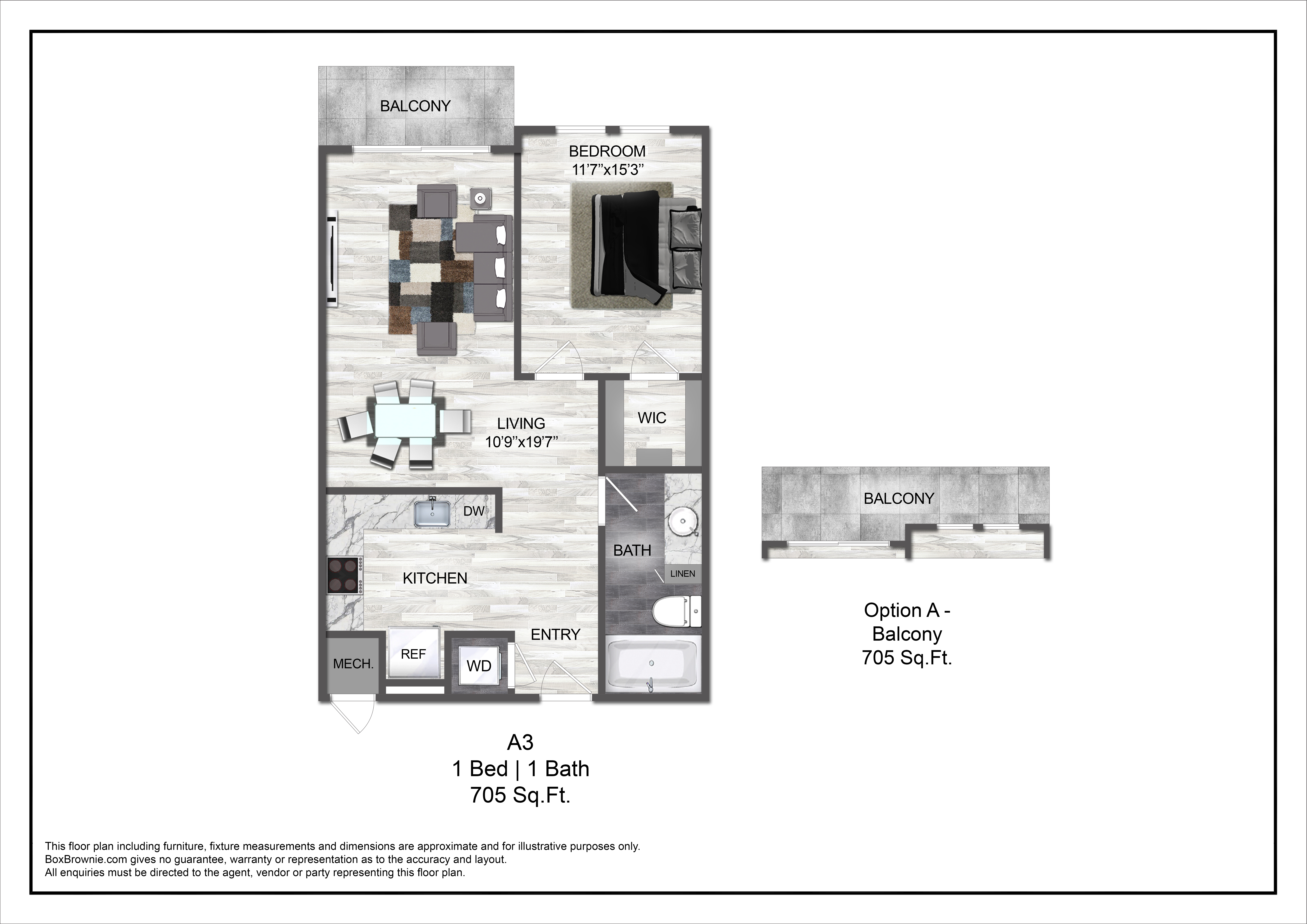 Floor plan layout diagram for A3