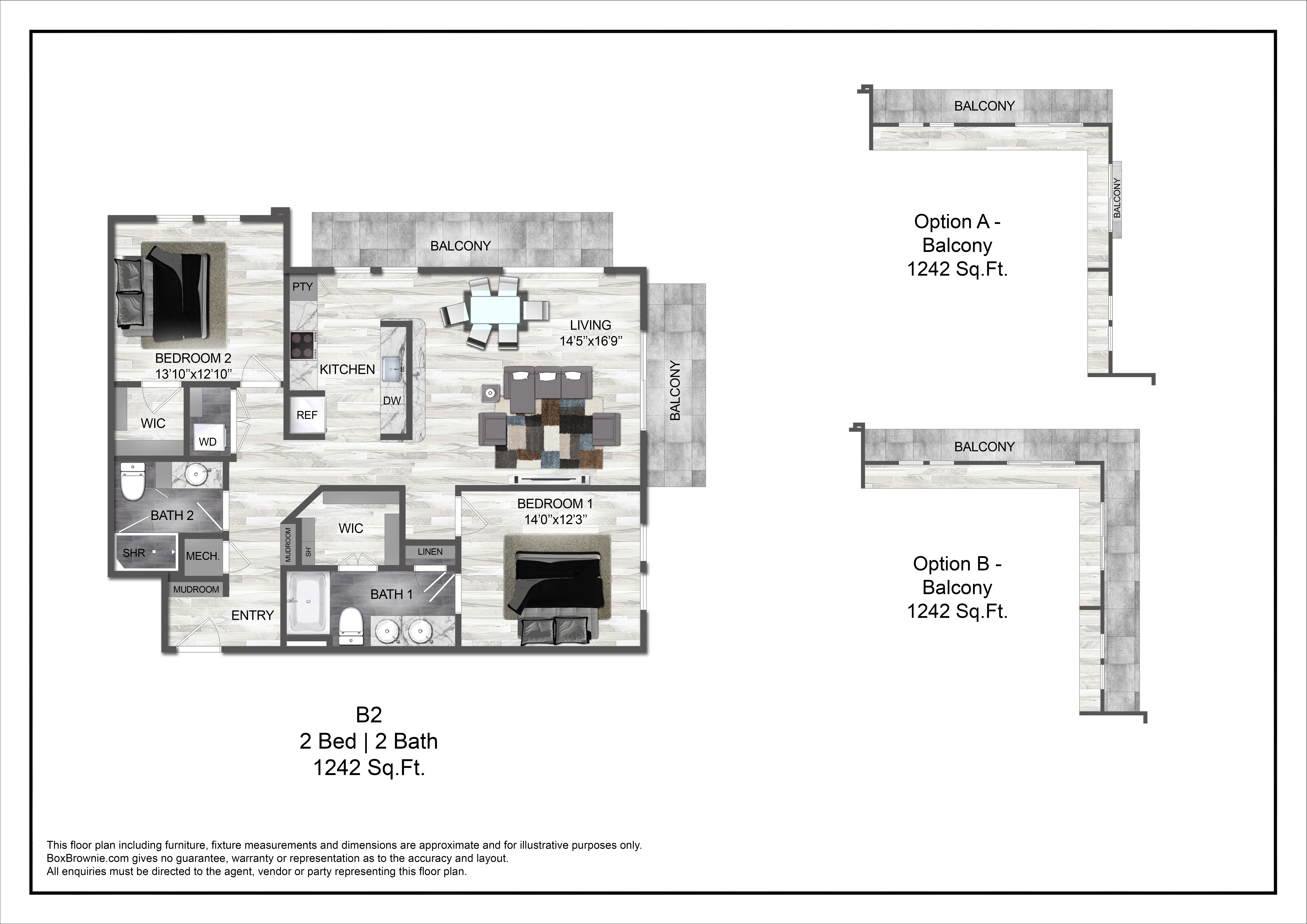 Floor plan layout diagram for B2
