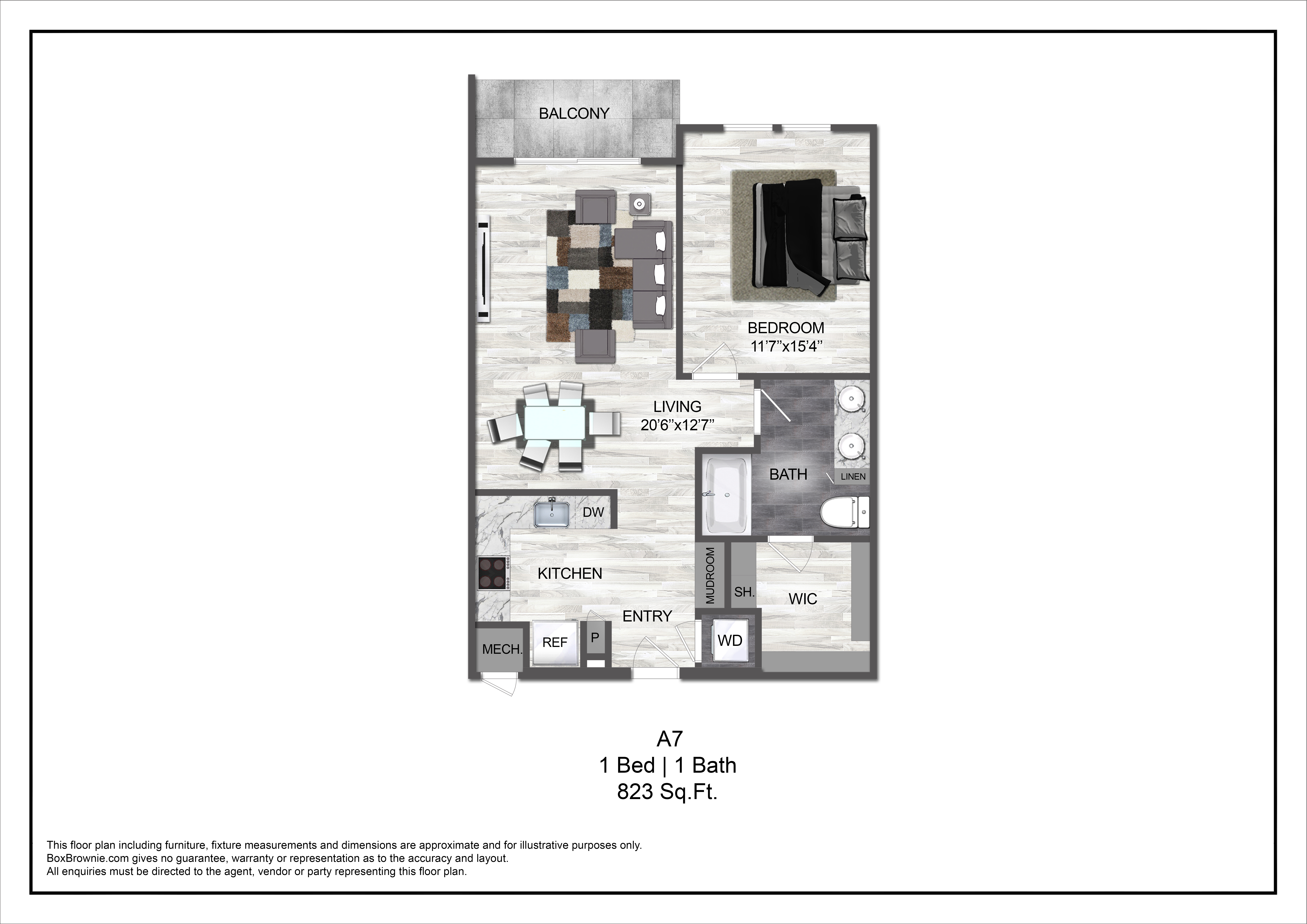 Floor plan layout diagram for A7