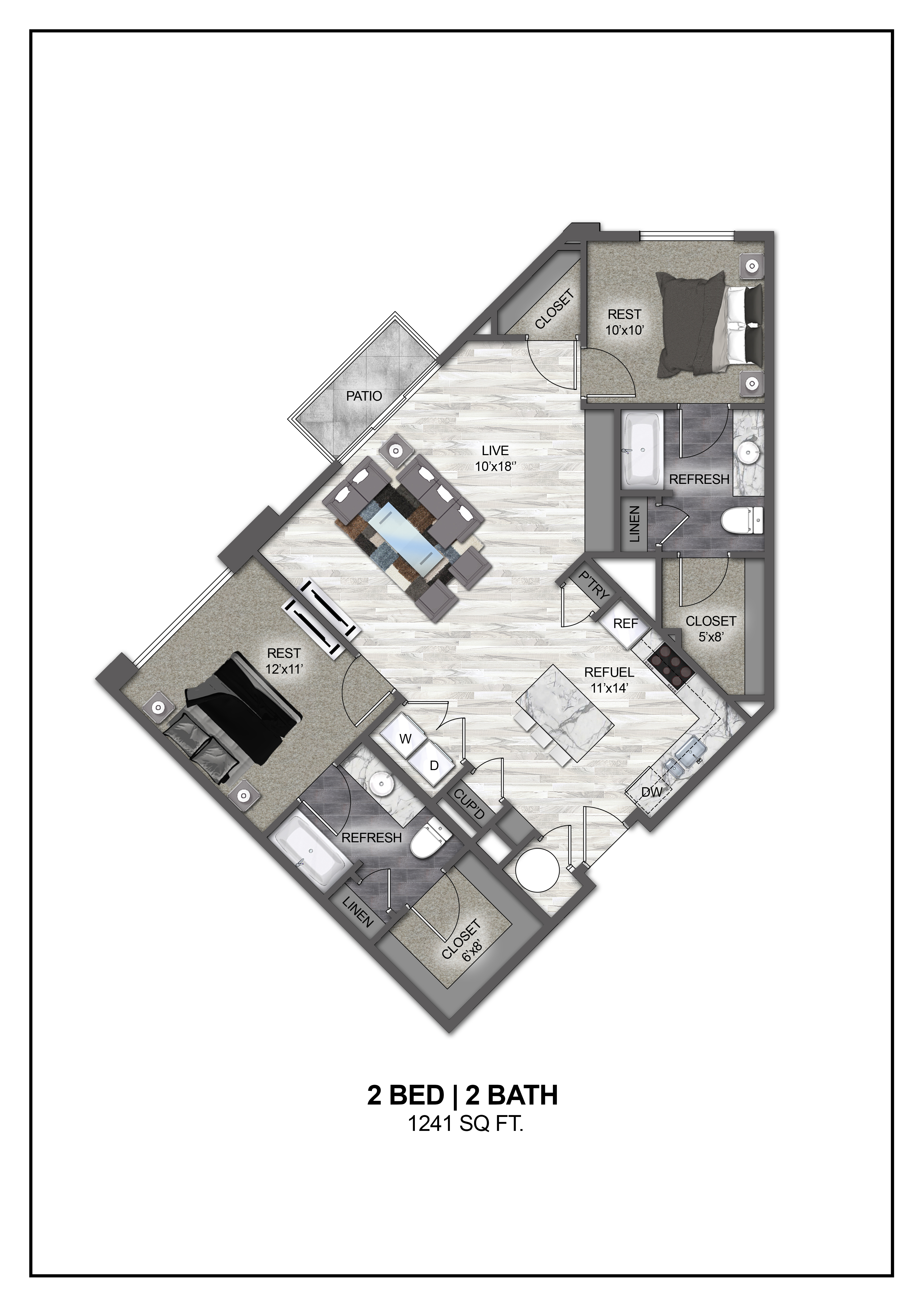Floor plan layout diagram for B6