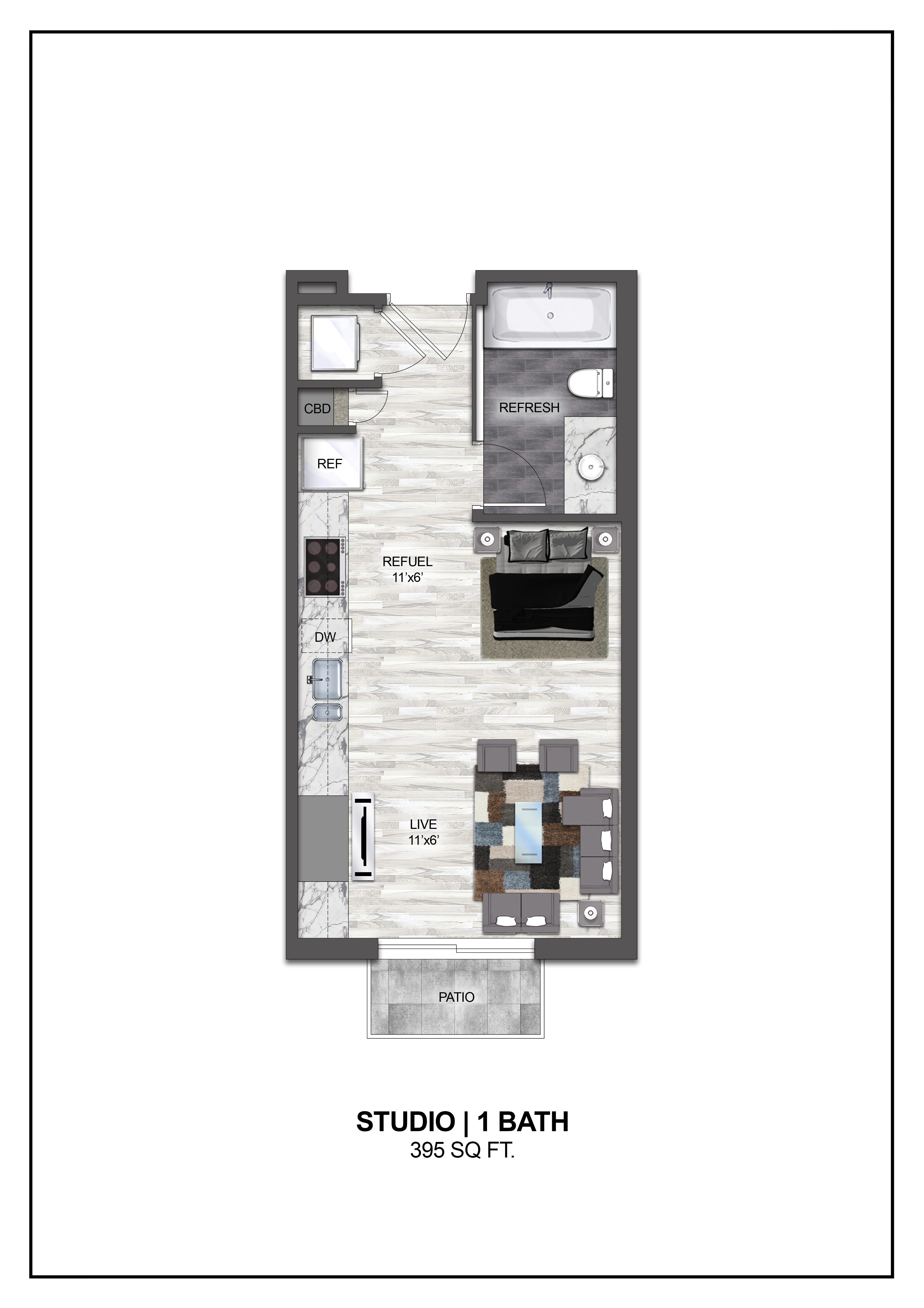 Floor plan layout diagram for E1