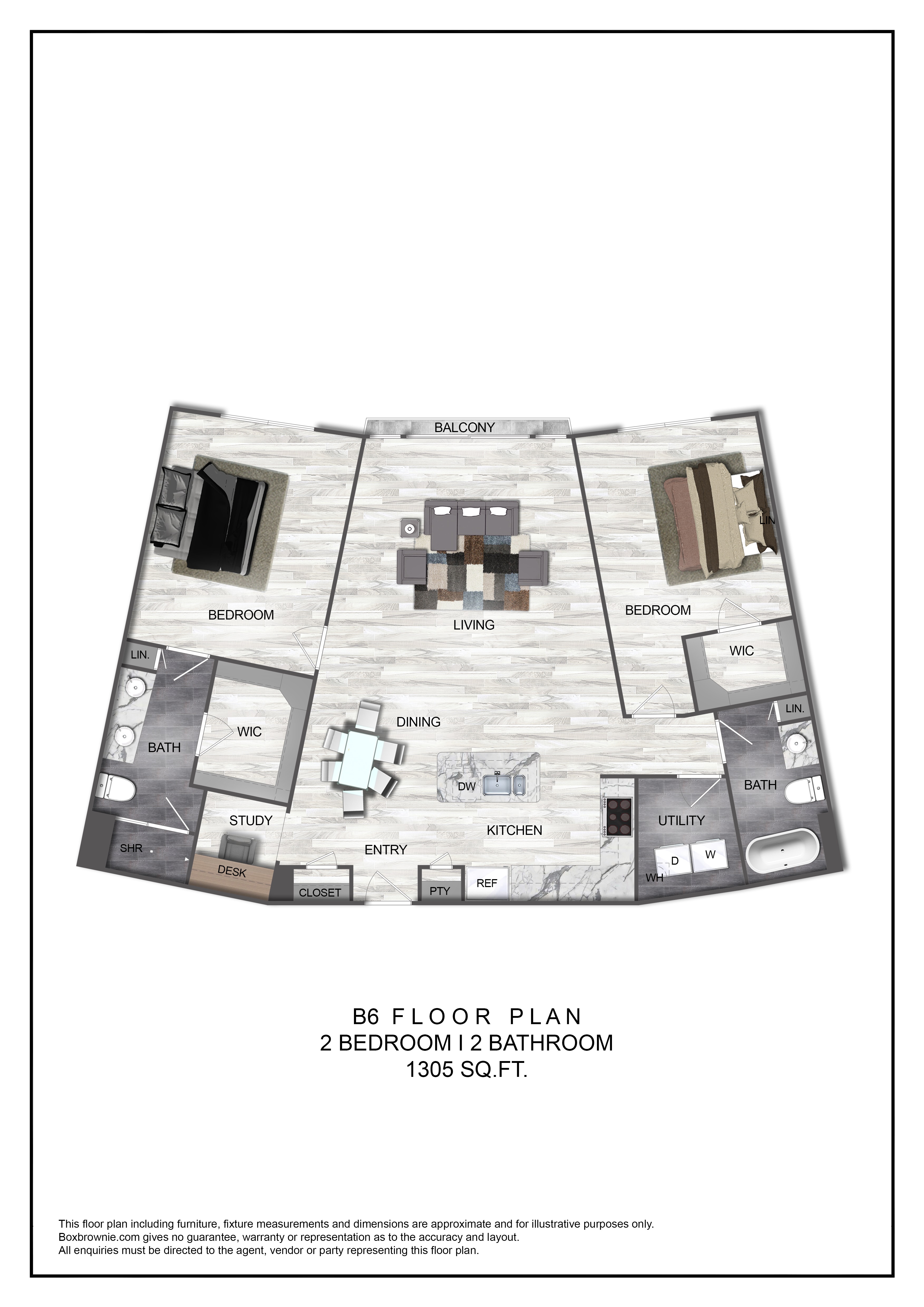 Floor plan layout diagram for B6
