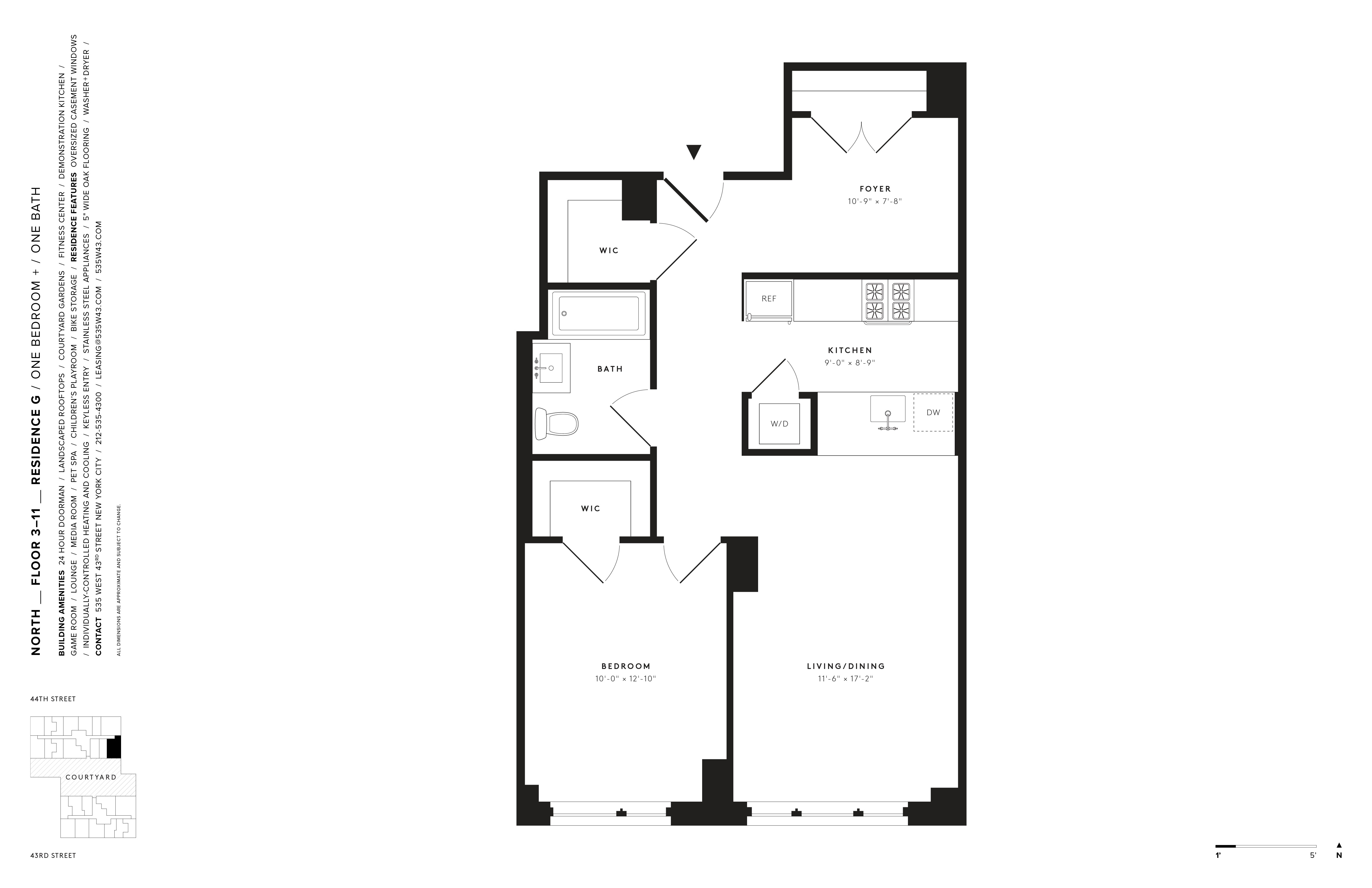 Floor plan layout diagram for 1 Bedroom+