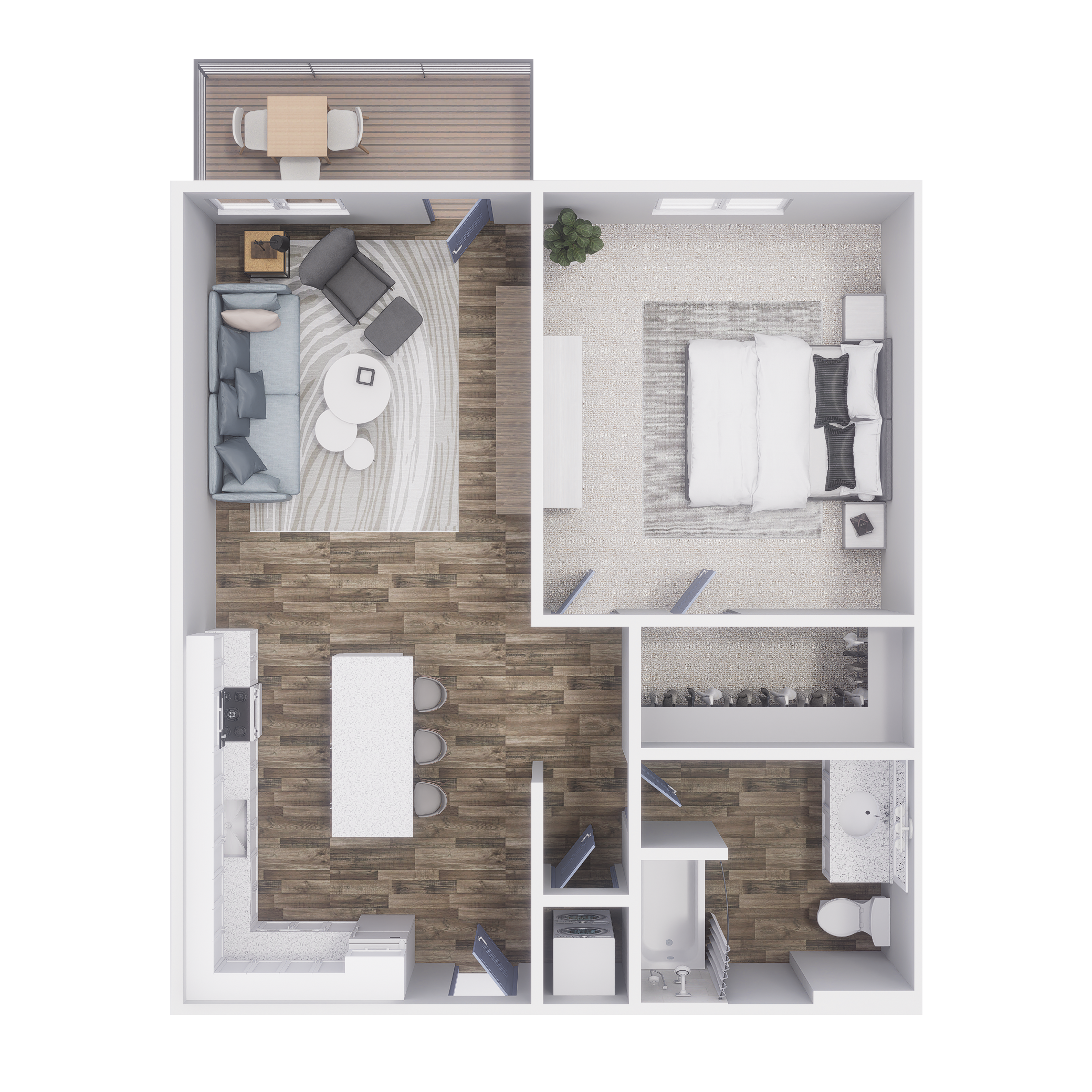 1x1 - 714 sqft - A5 floorplan