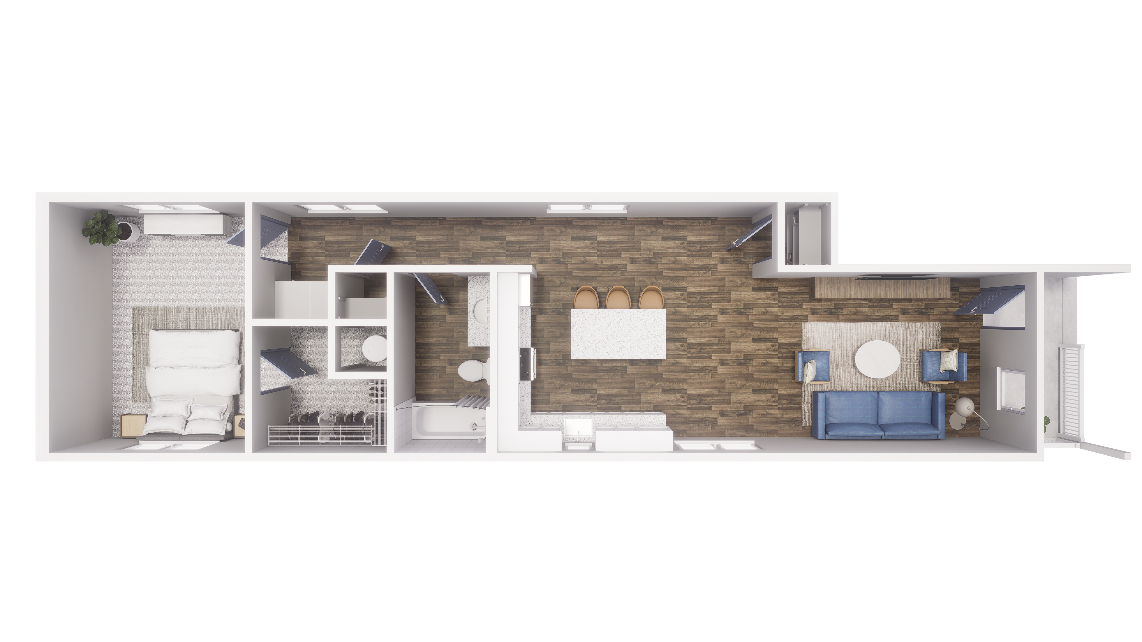 1x1 - 779 sqft - A3 floorplan