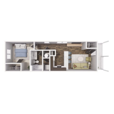 1 x 1- A1 603 SQ FT floorplan