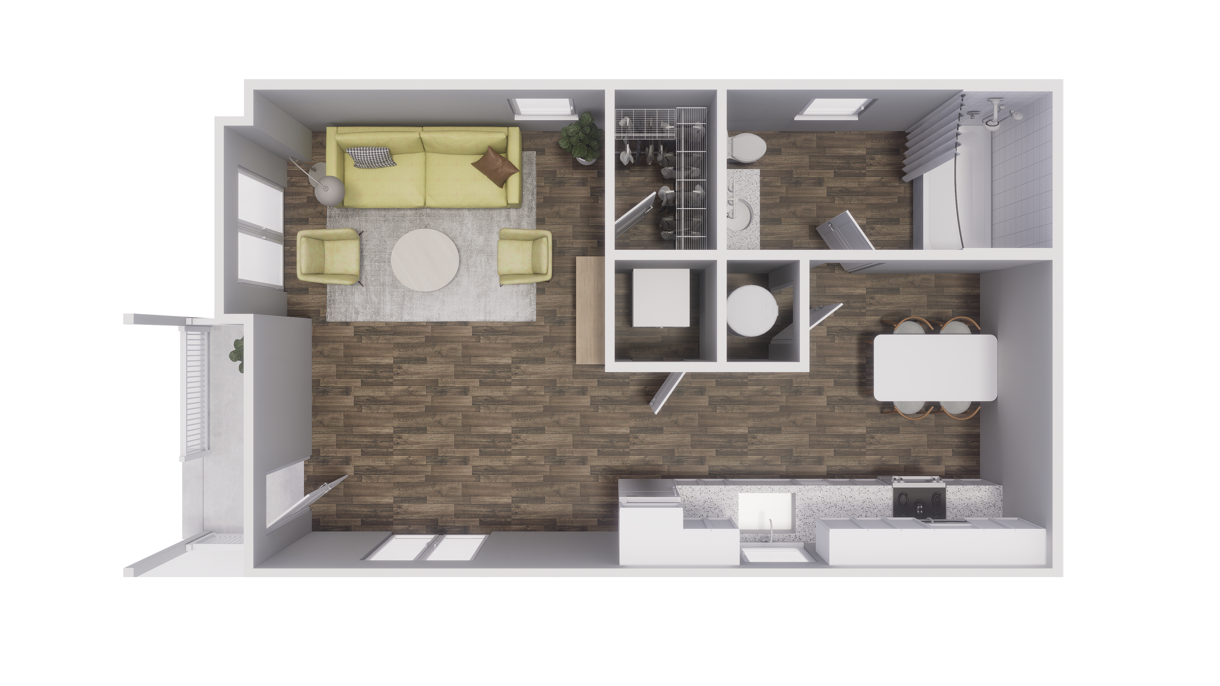 0x1 - 360 sqft - S1 floorplan