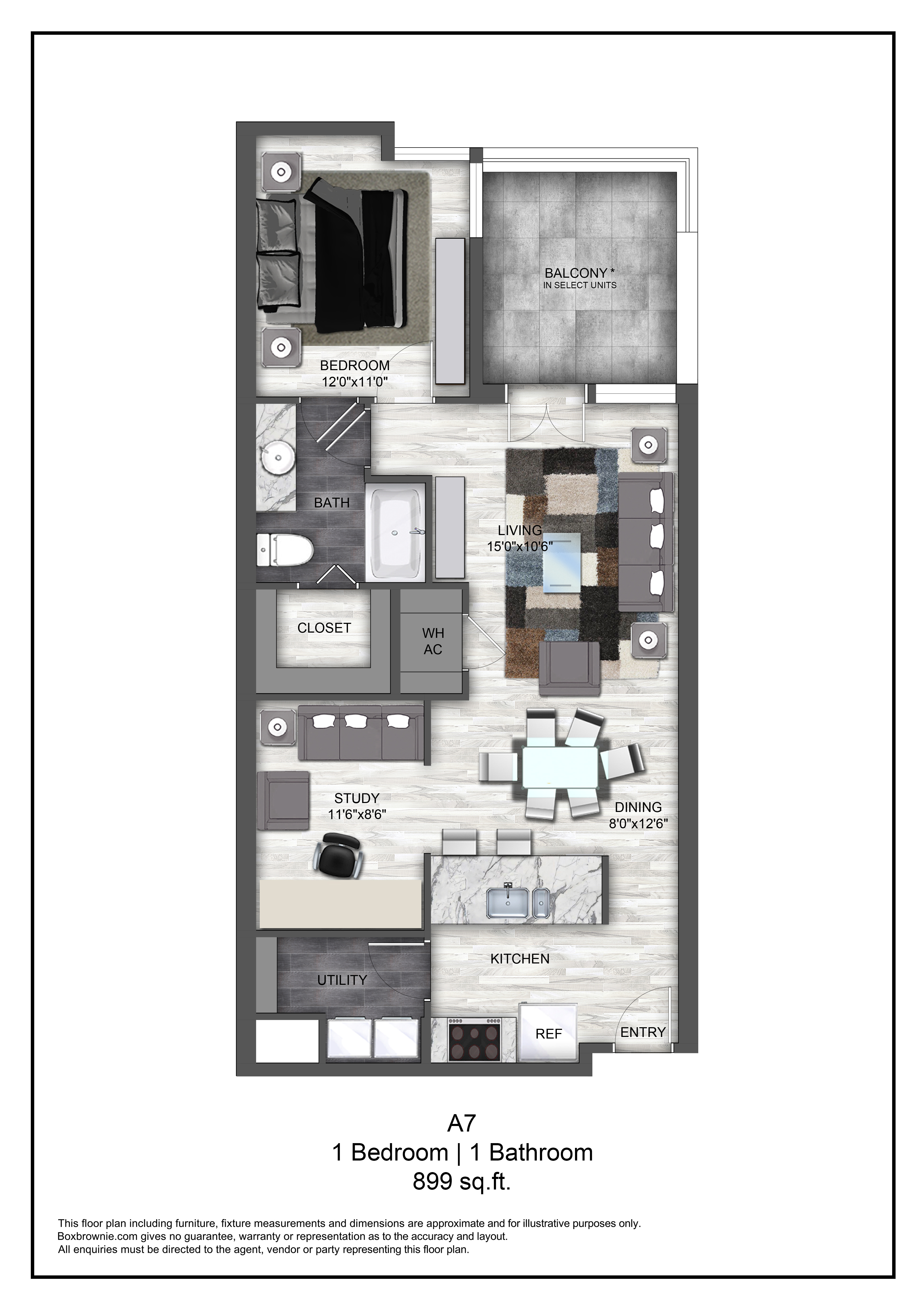 Floor plan layout diagram for A7