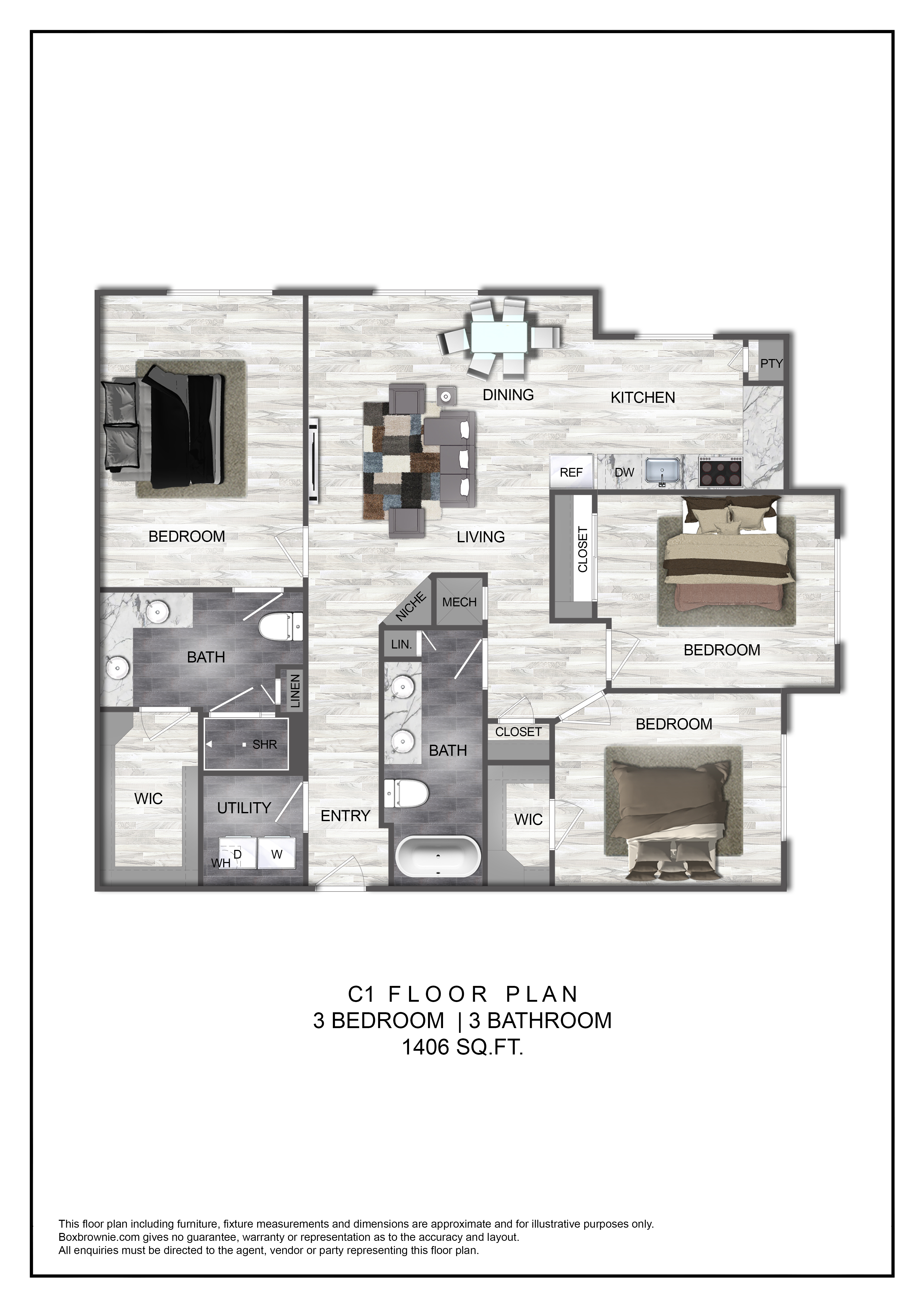 Floor plan layout diagram for C1