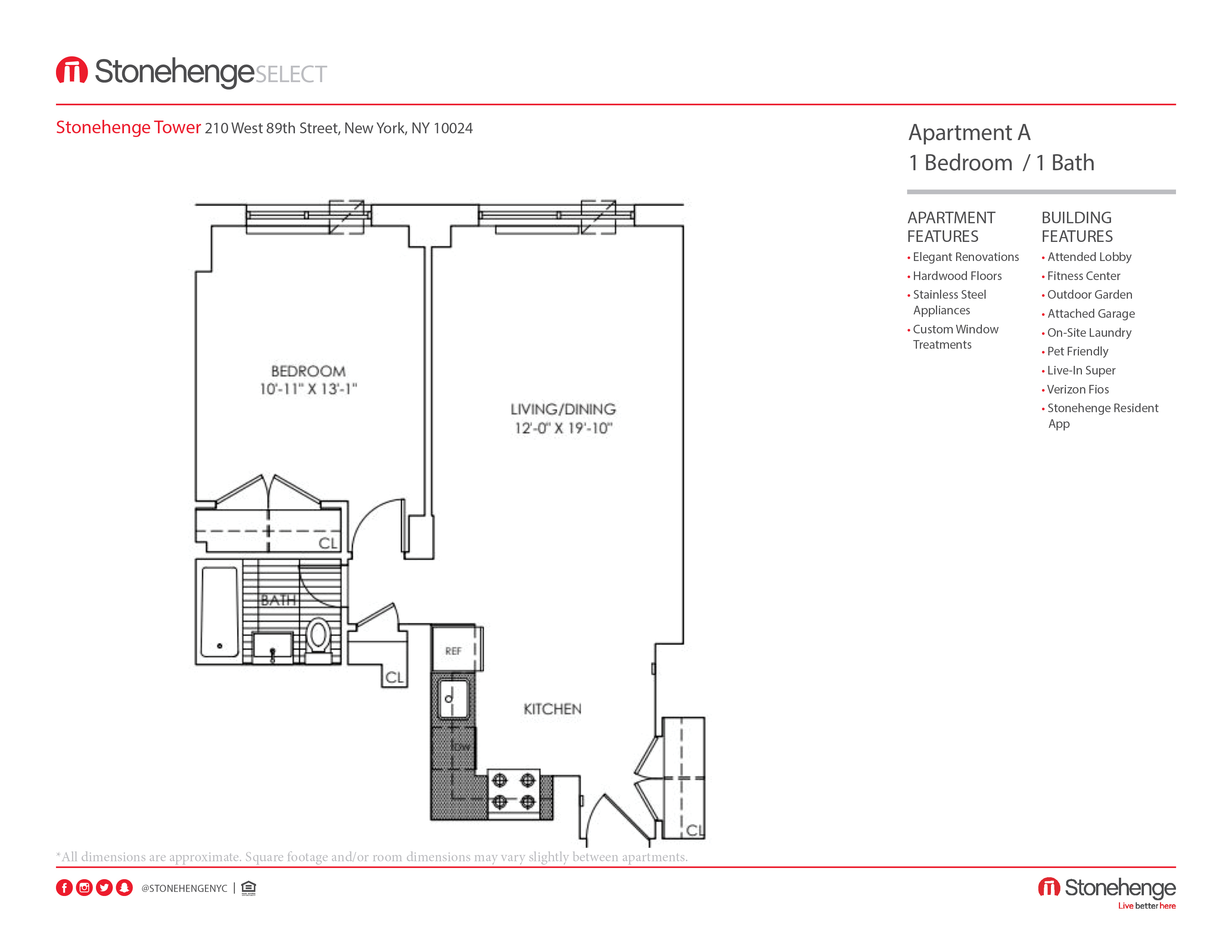 Floor plan layout diagram for 1 Bedroom