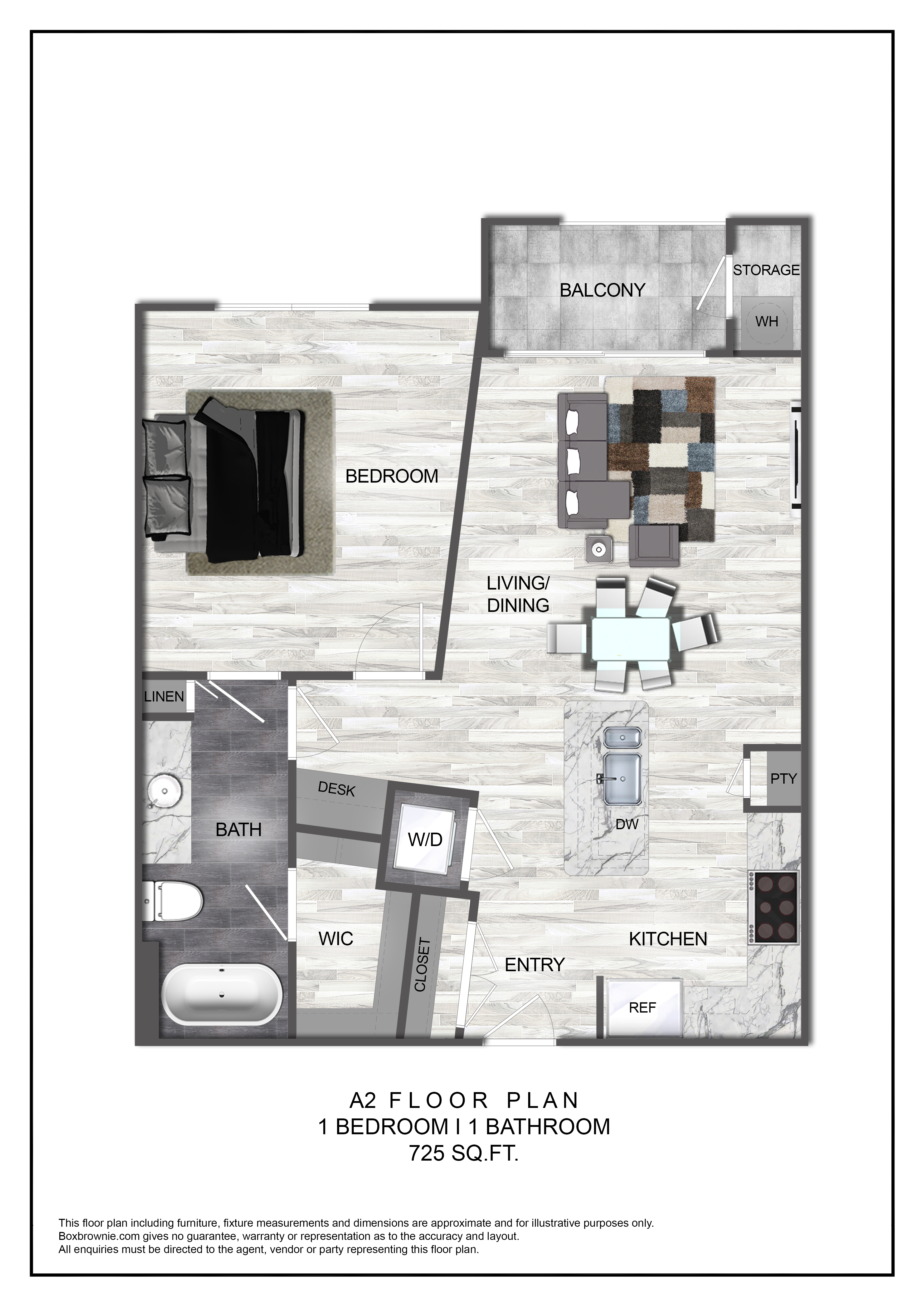 Floor plan layout diagram for A2