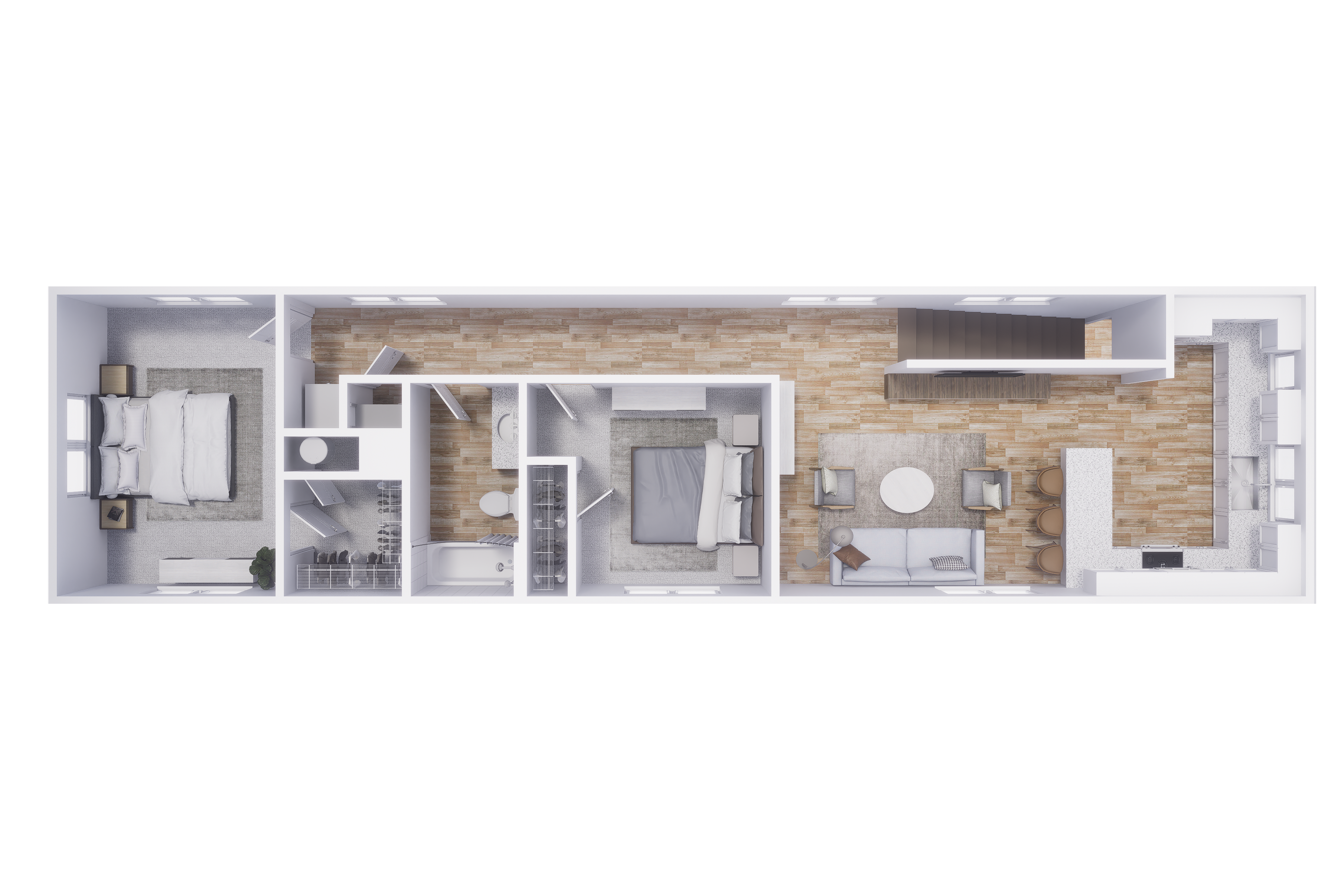2x1 - 900 sqft - B2 floorplan