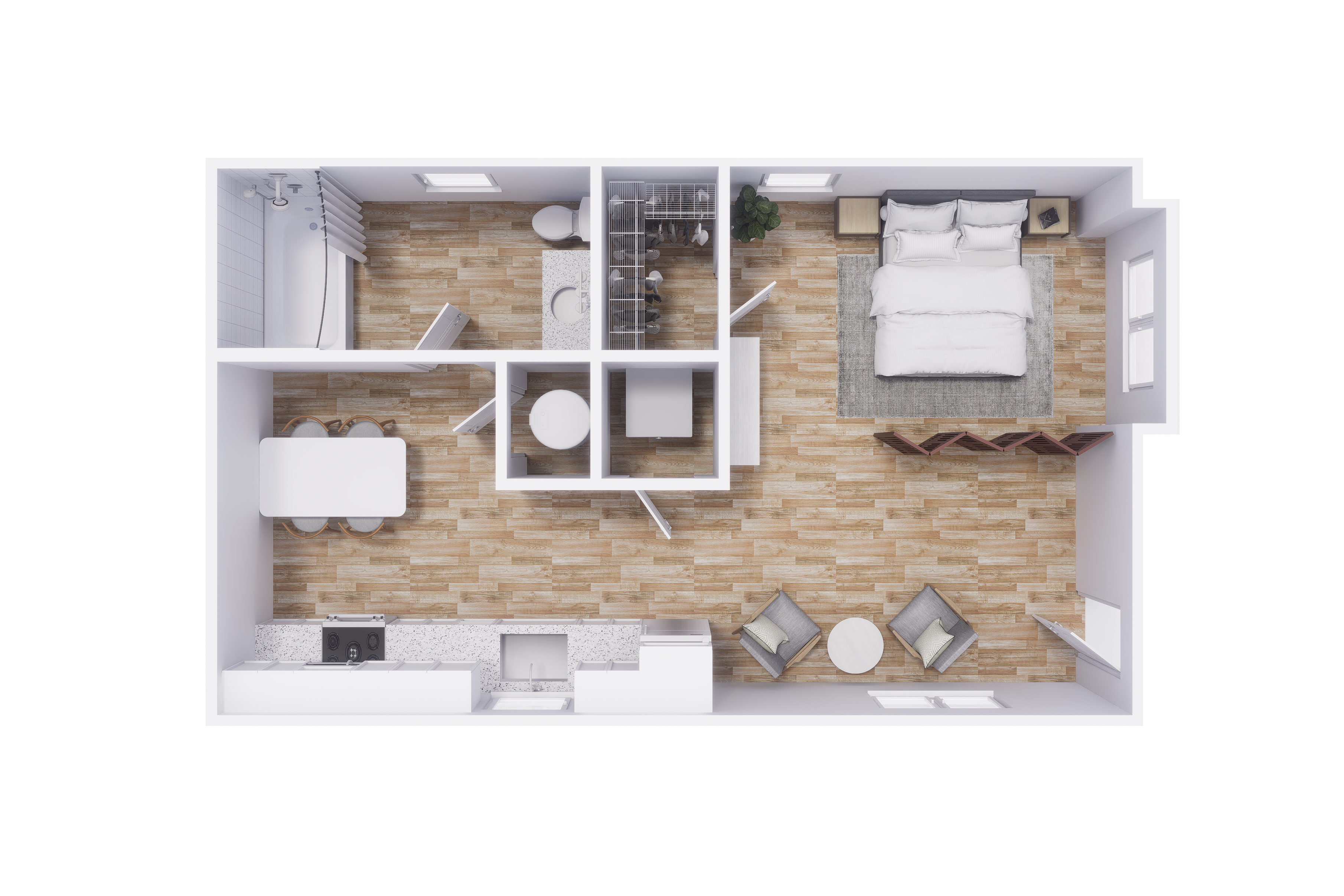 0x1 - 360 sqft - S1 floorplan
