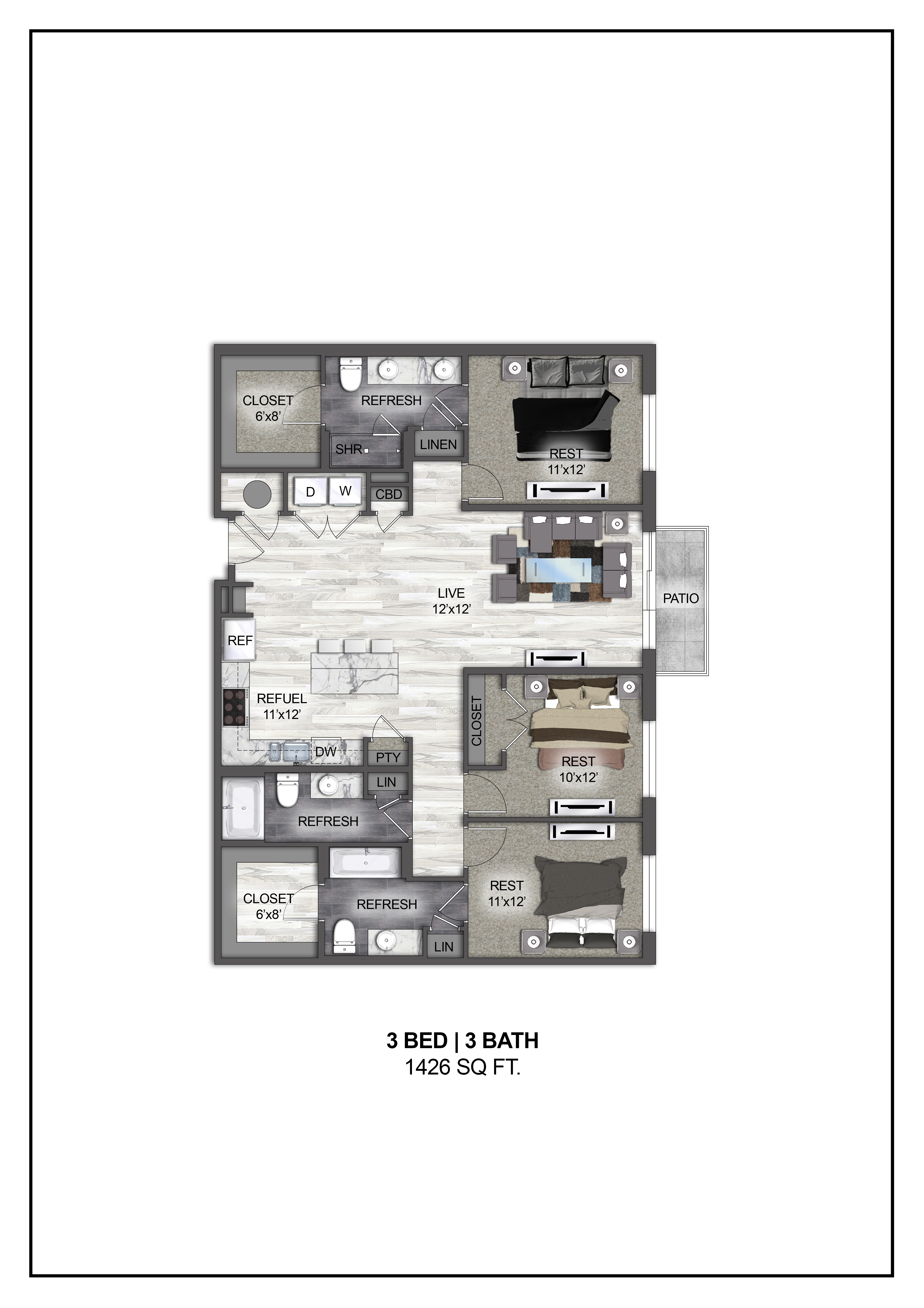 Floor plan layout diagram for C1