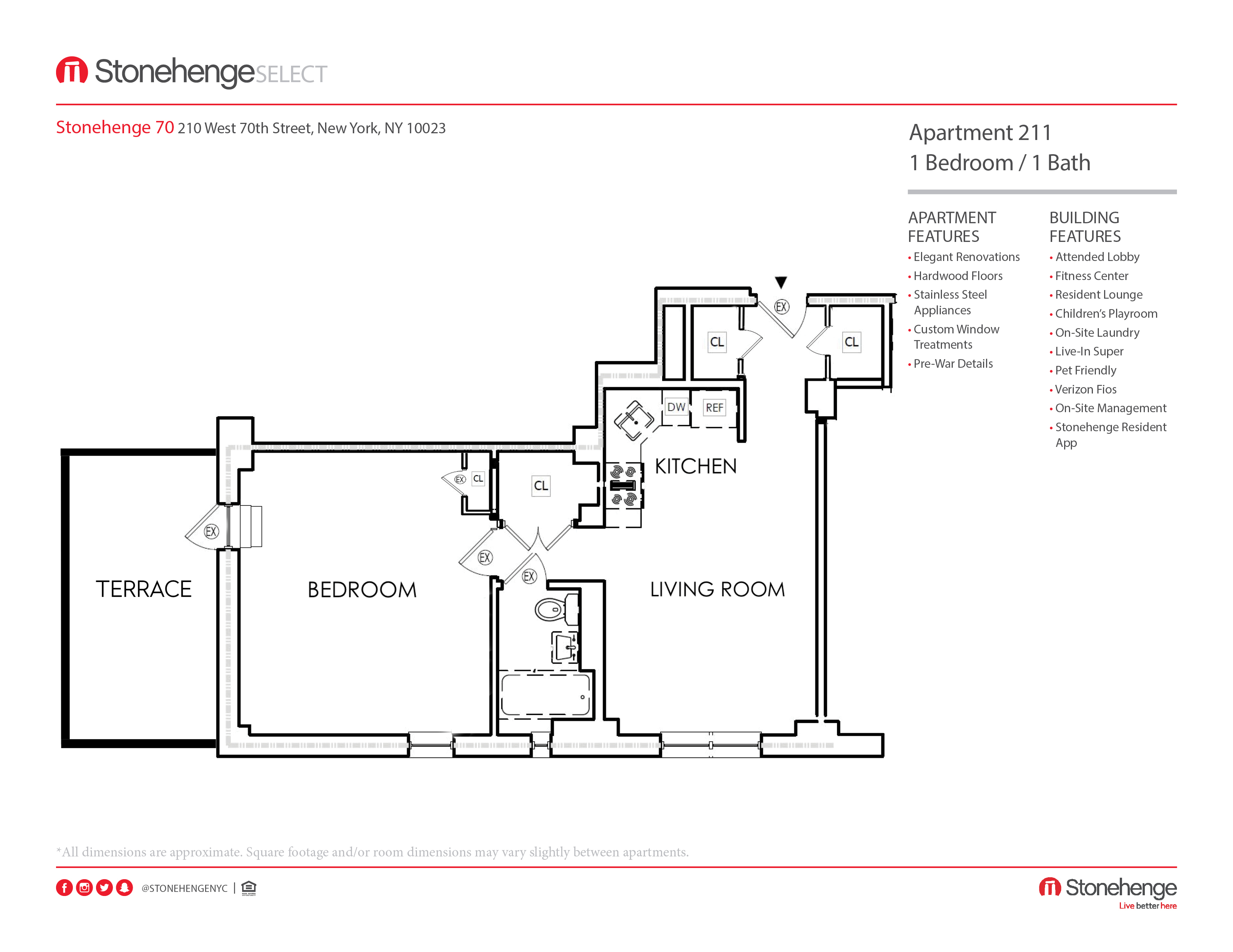 Floor plan layout diagram for 1 bedroom