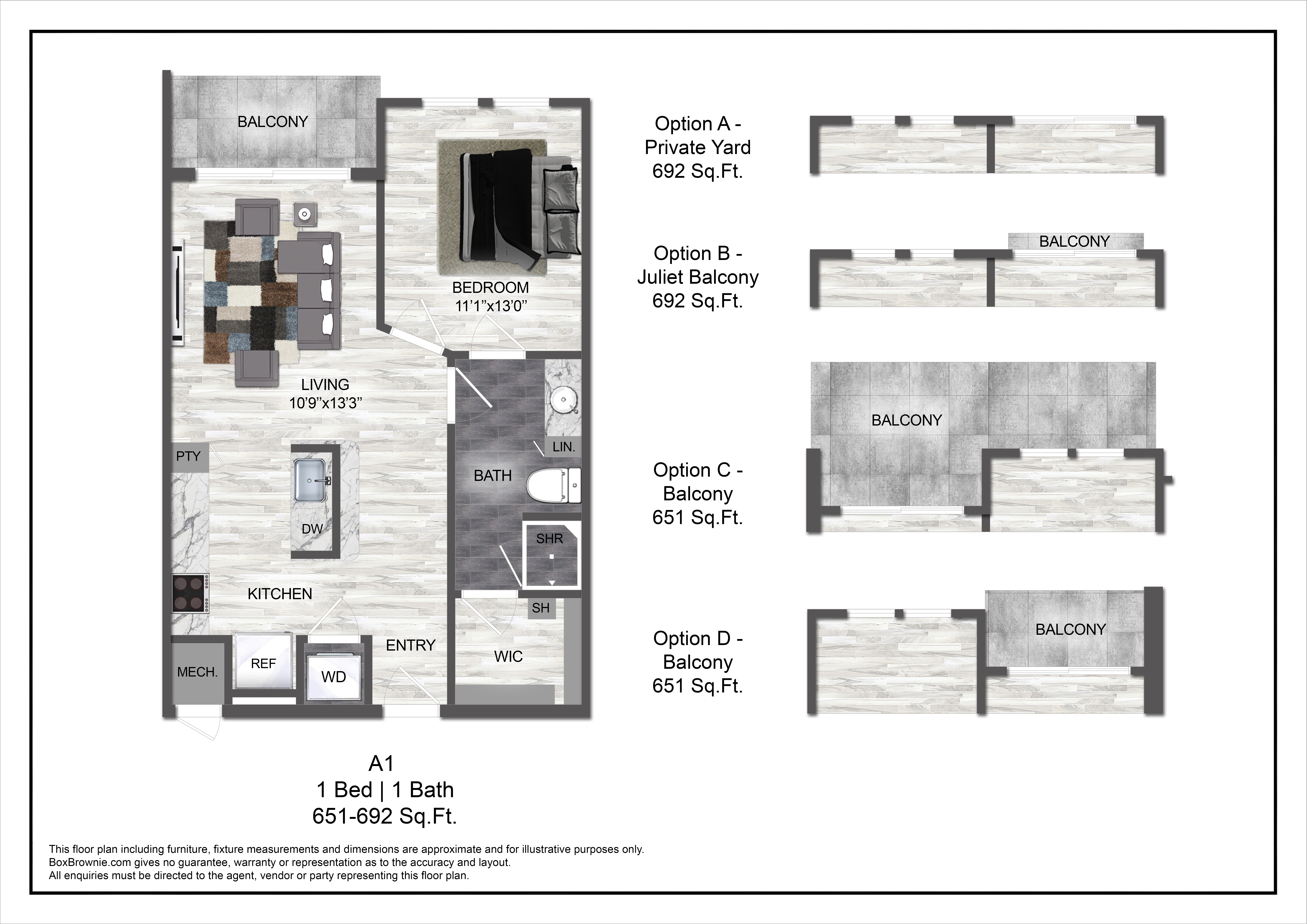 Floor plan layout diagram for A1