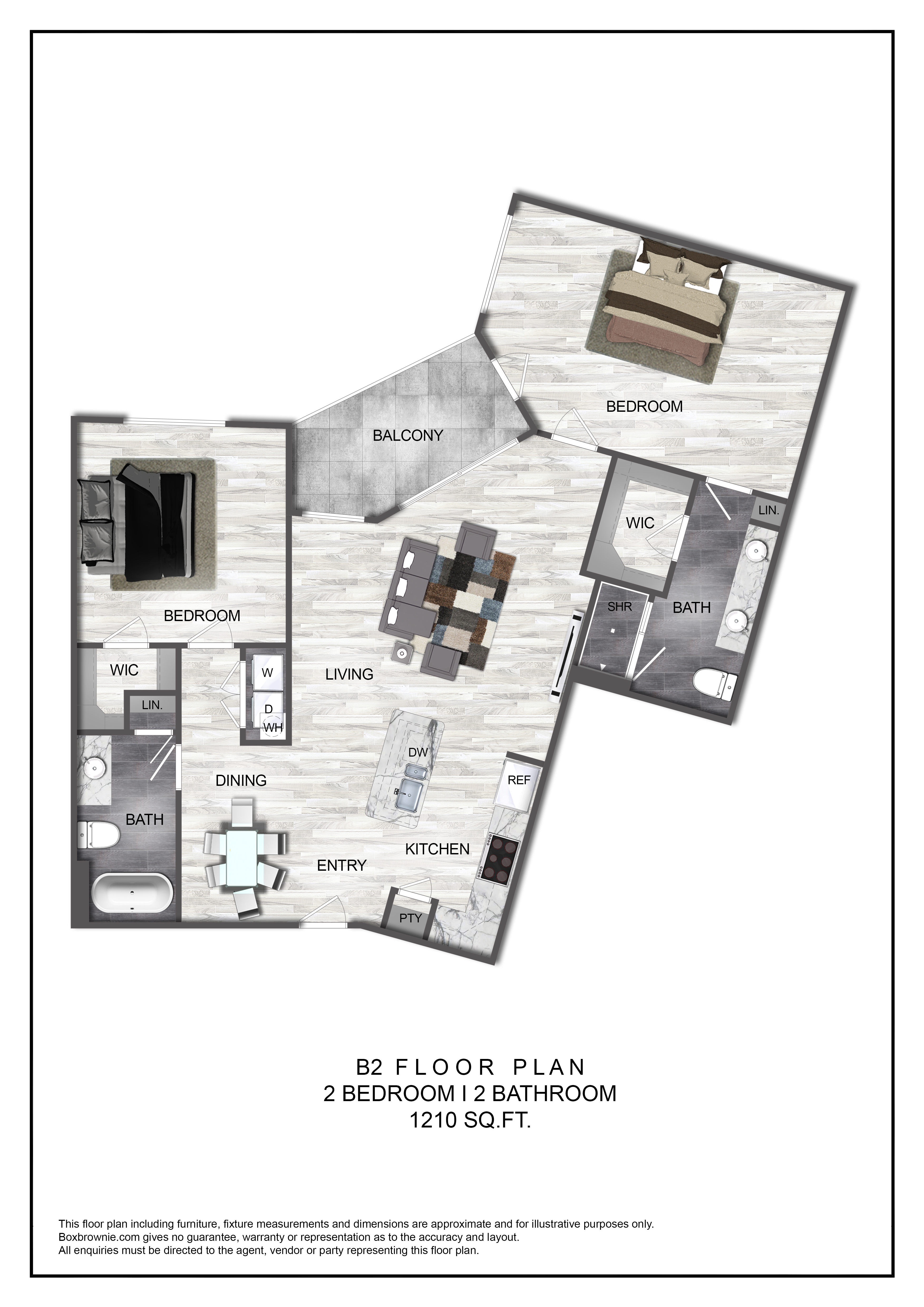 Floor plan layout diagram for B2