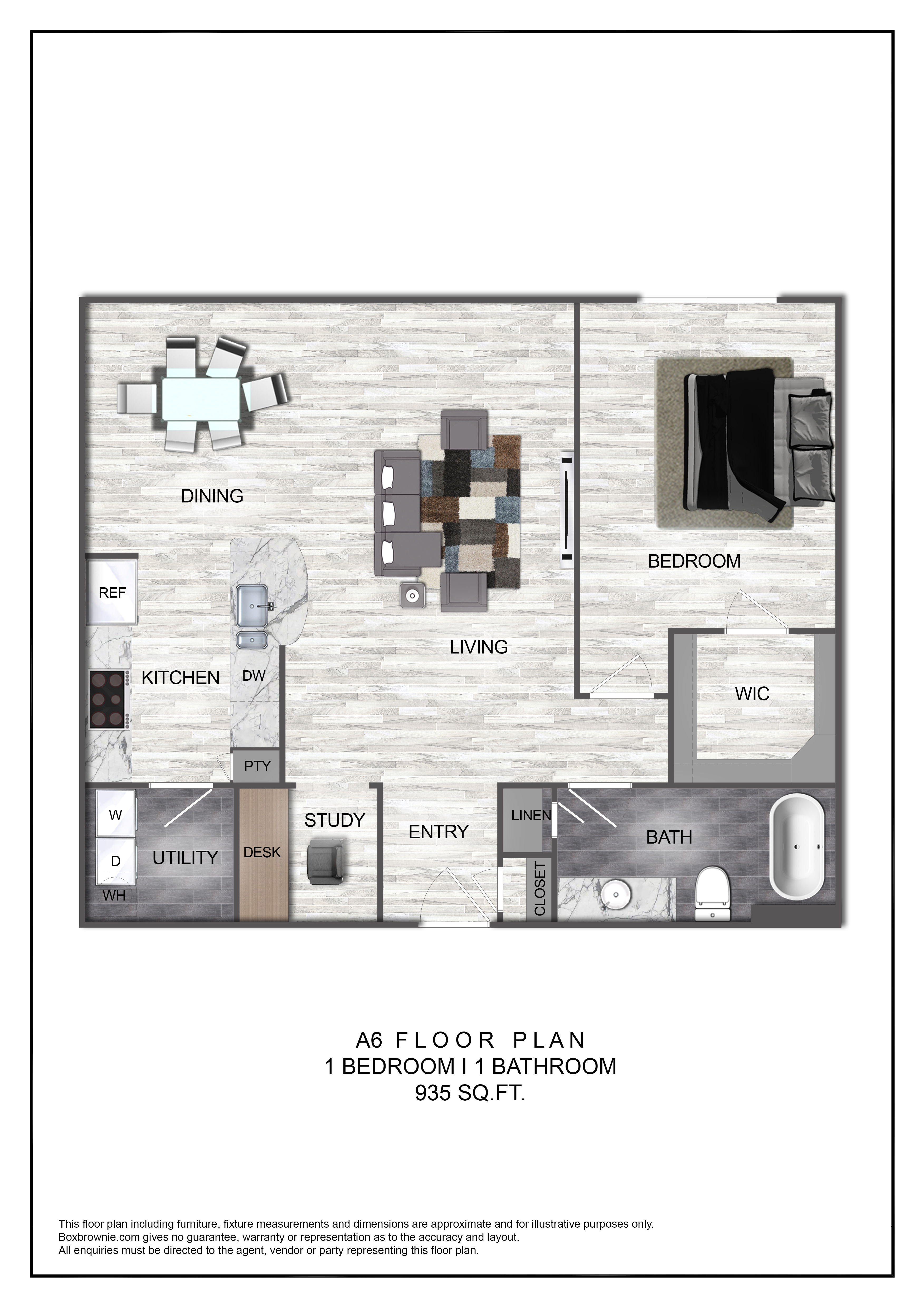 Floor plan layout diagram for A6