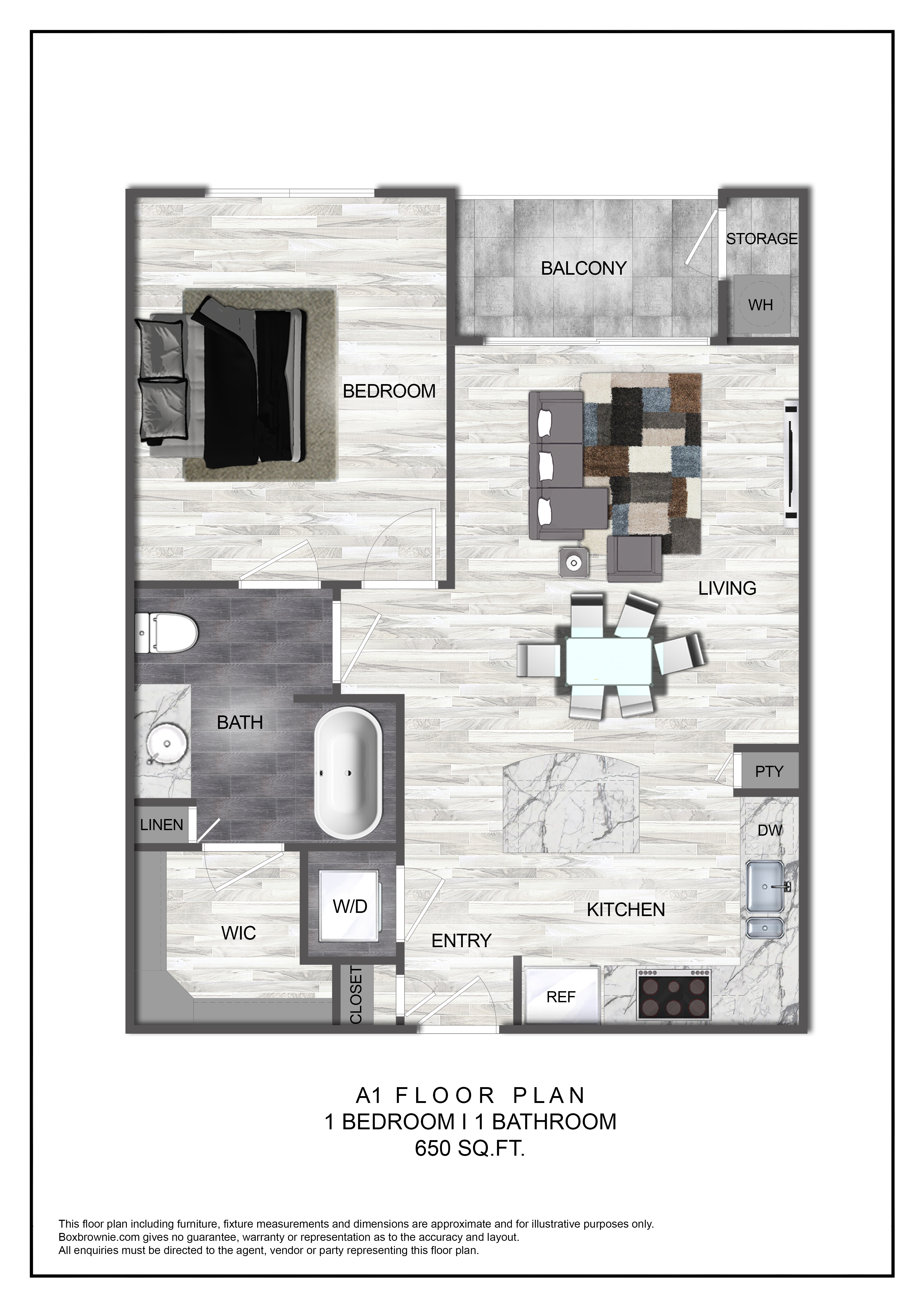 Floor plan layout diagram for A1