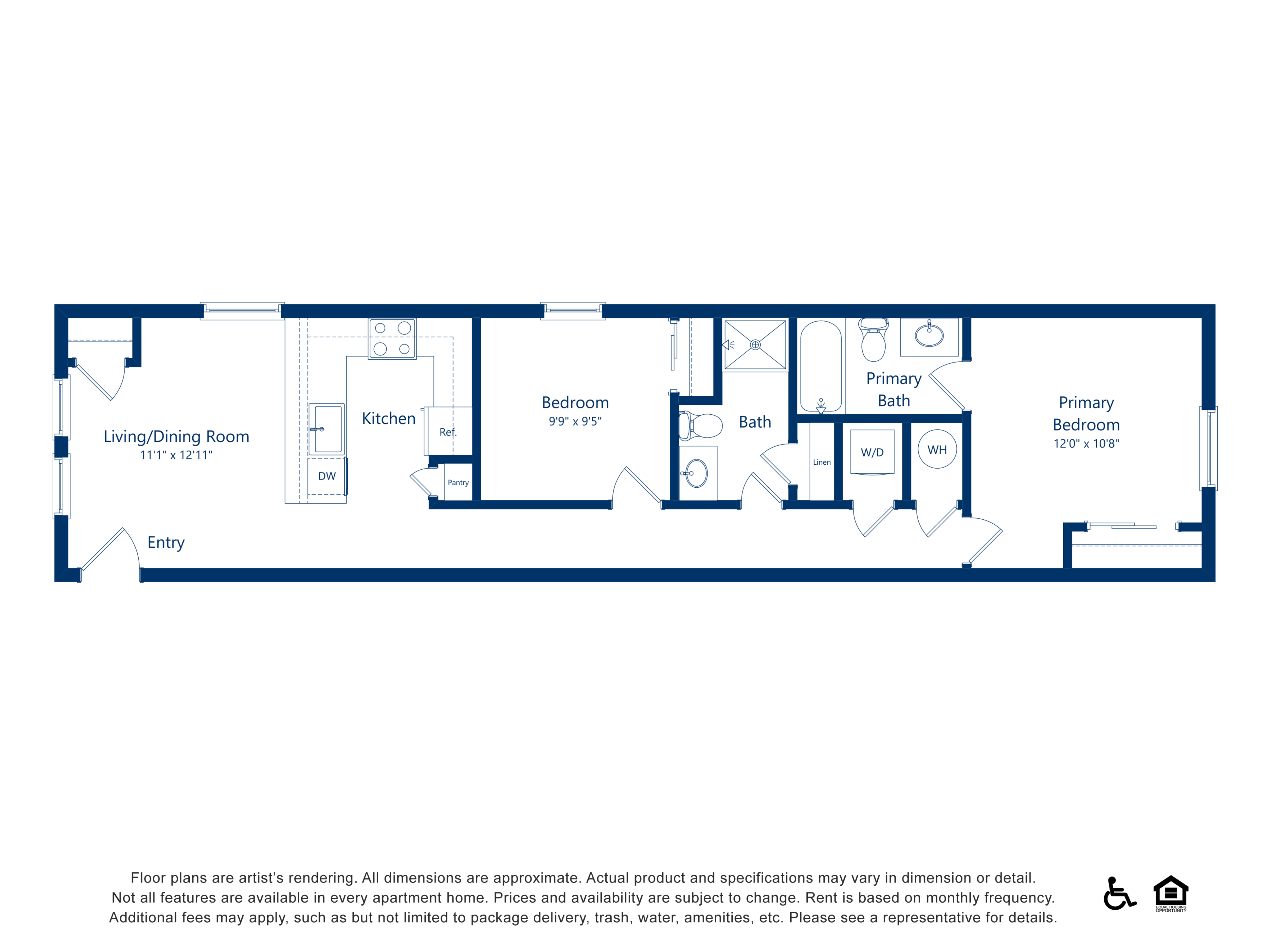 2x1 - 900 sqft - B2 floorplan