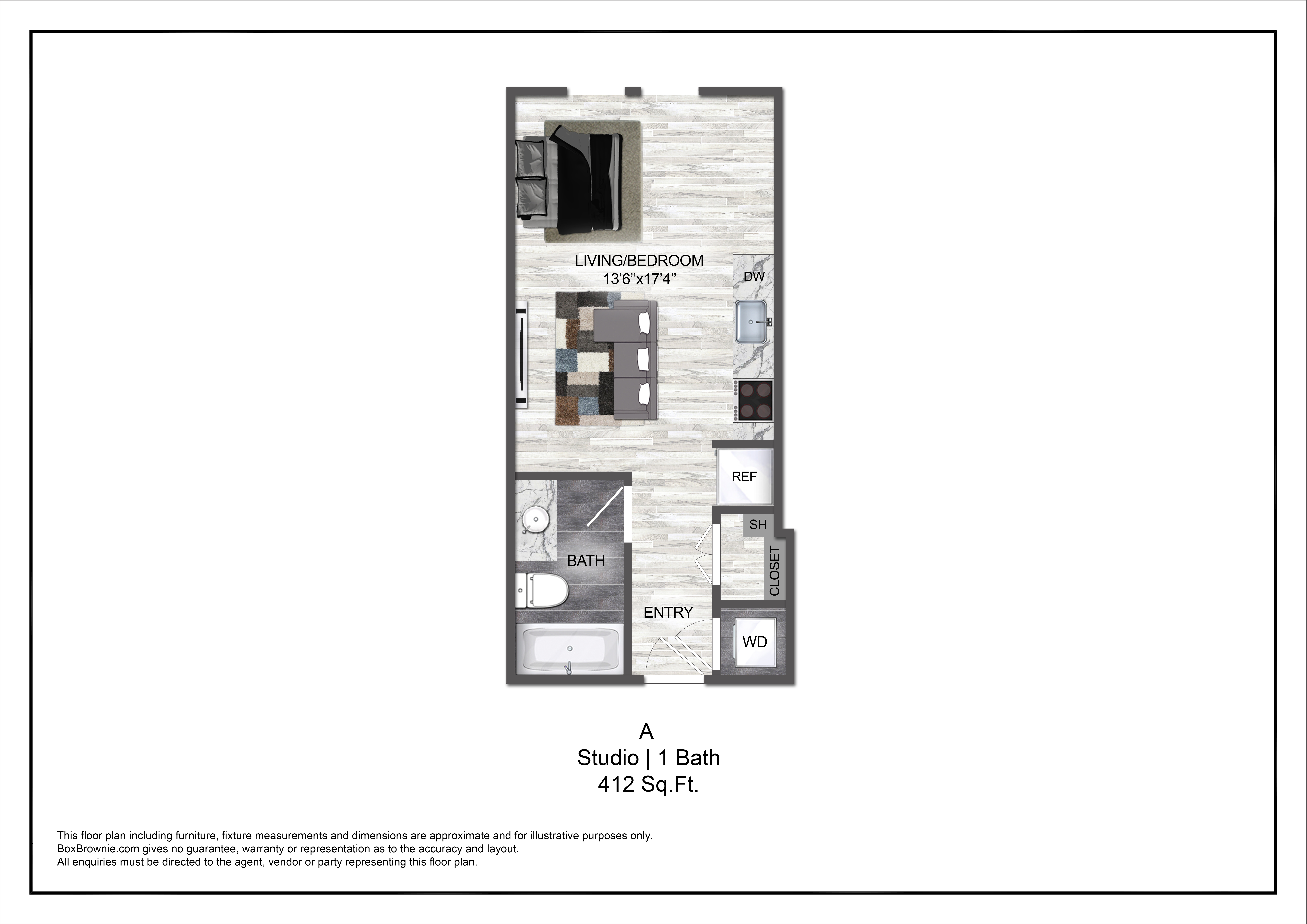 Floor plan layout diagram for A