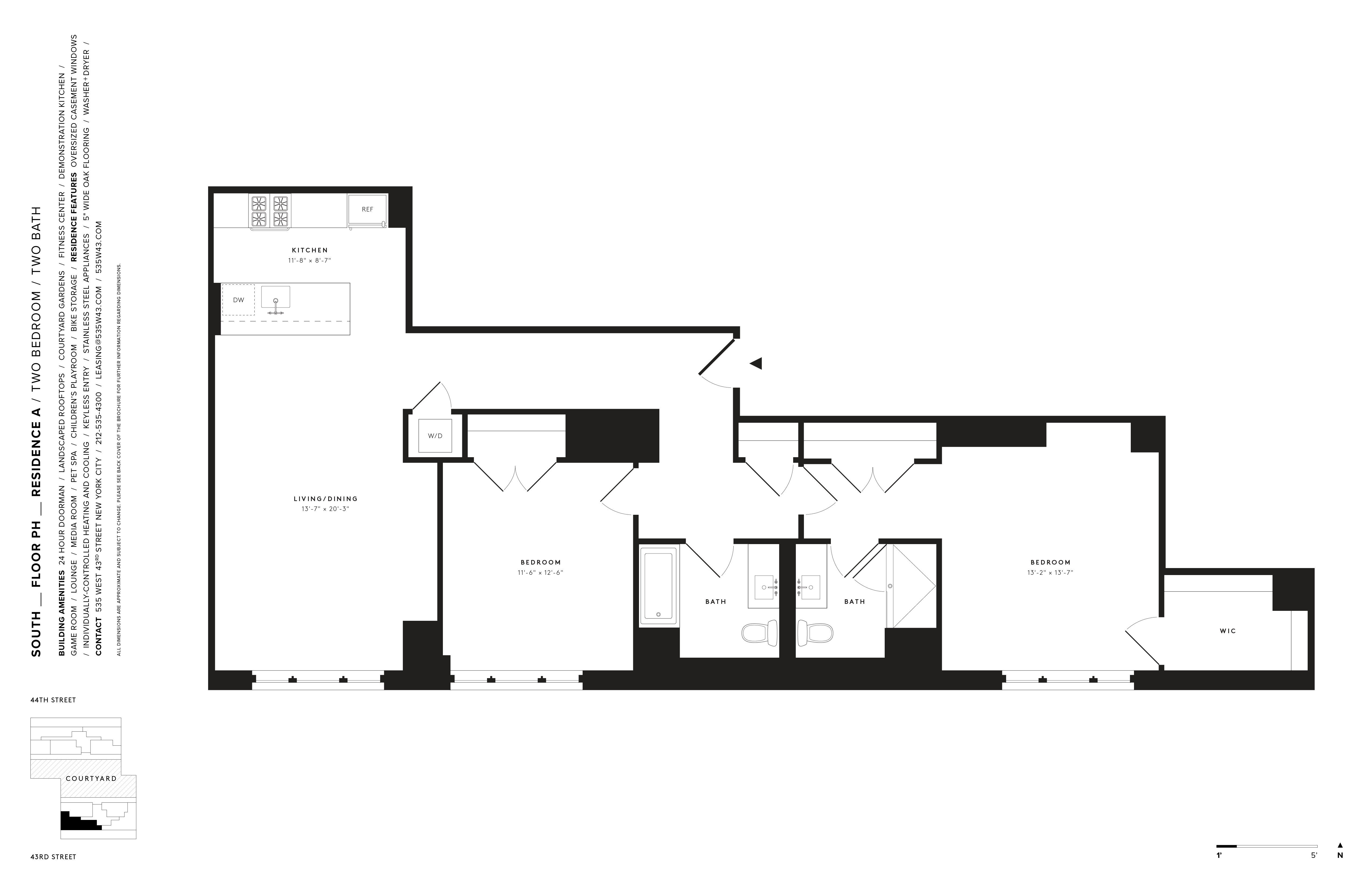Floor plan layout diagram for 2 Bedroom