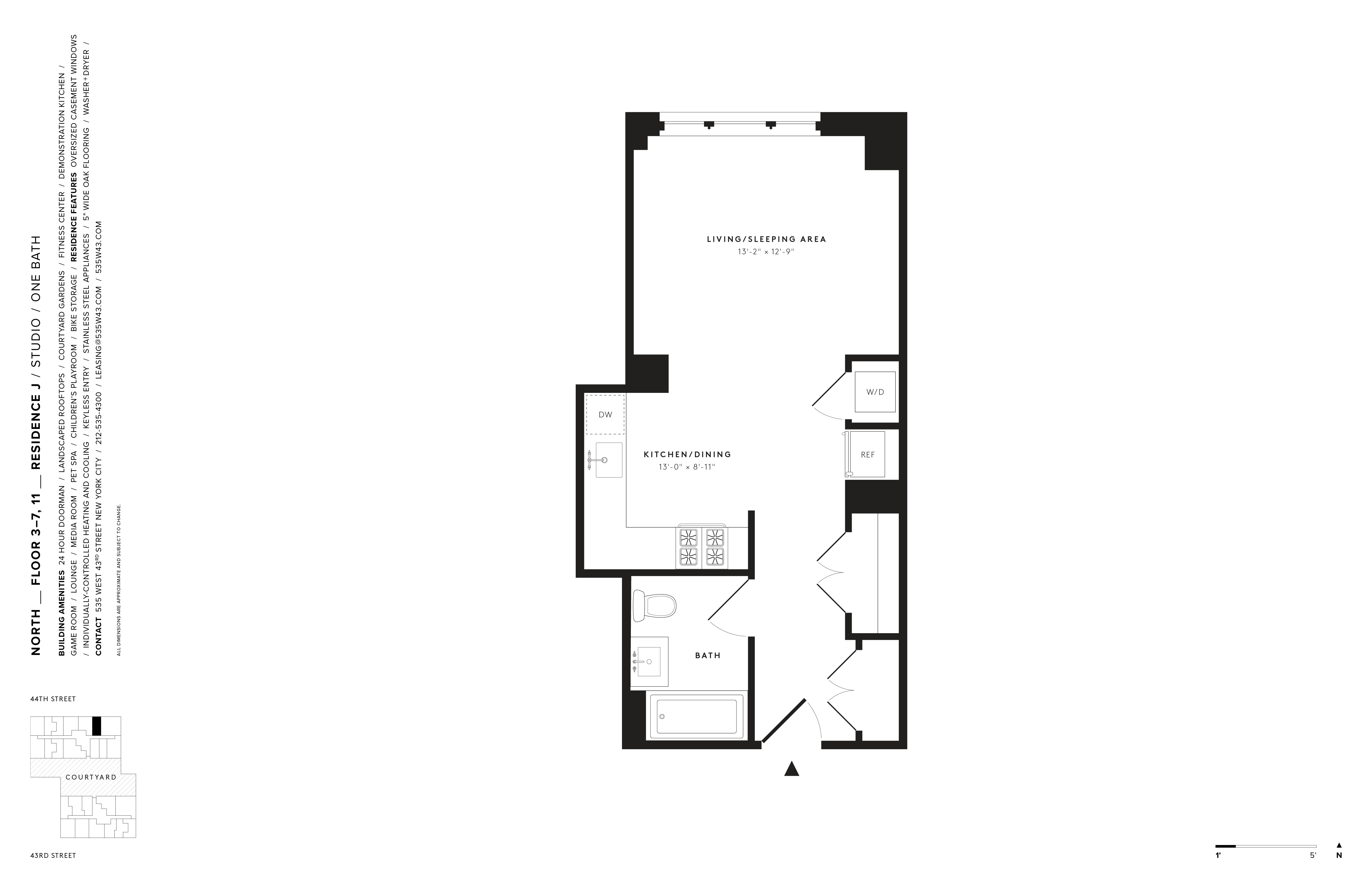 Floor plan layout diagram for Studio