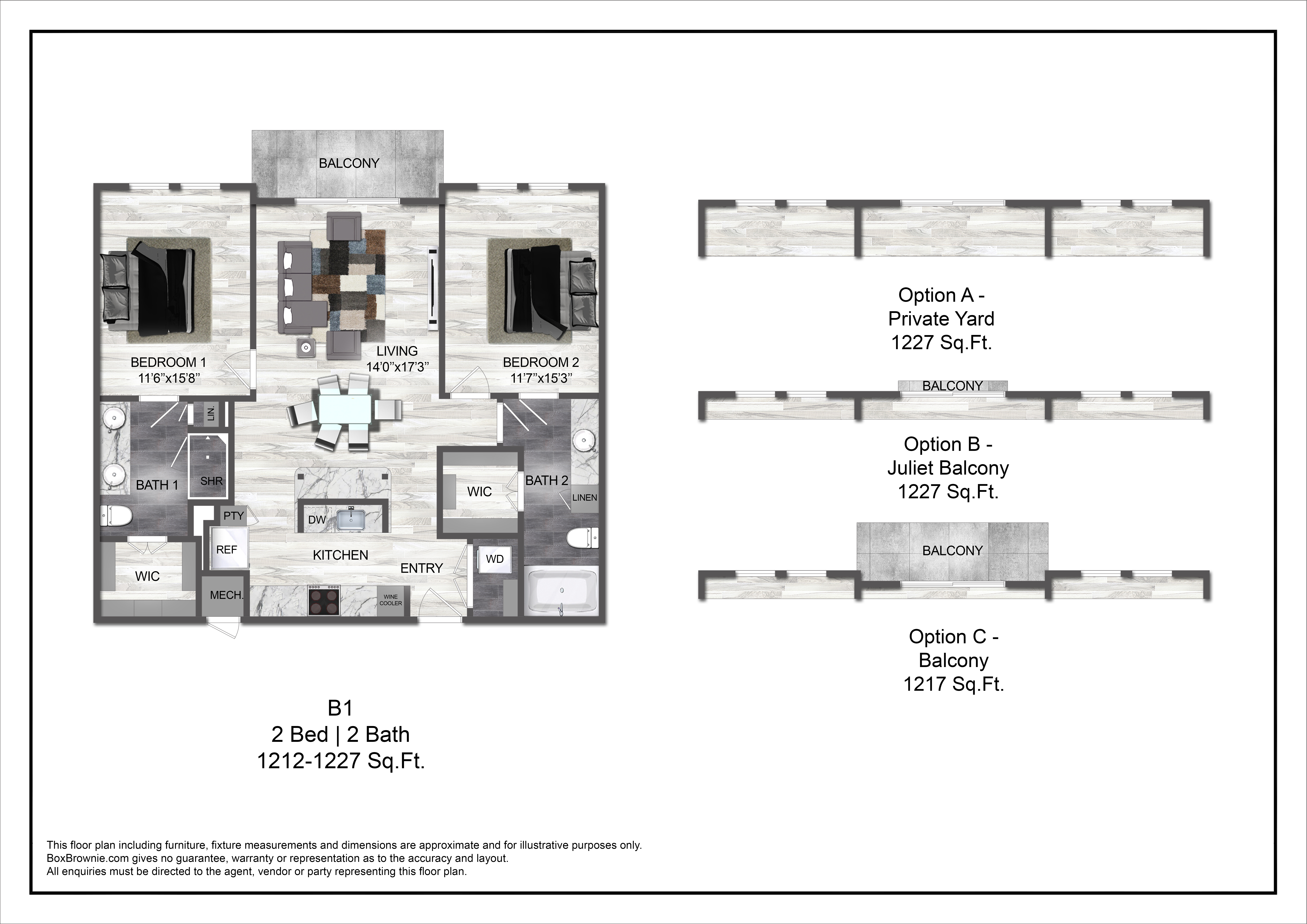 Floor plan layout diagram for B1