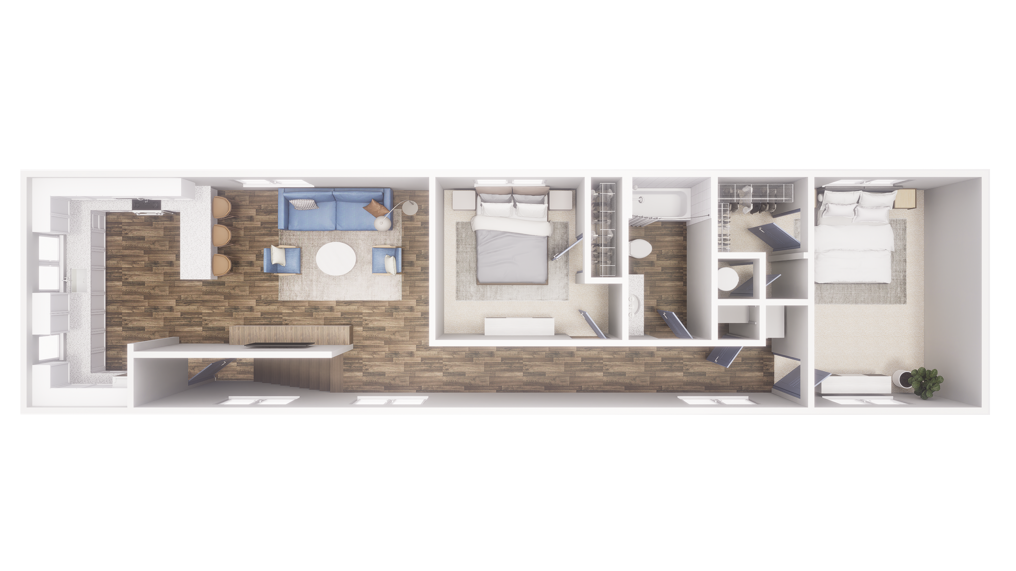 2x1 - 900 sqft - B2 floorplan