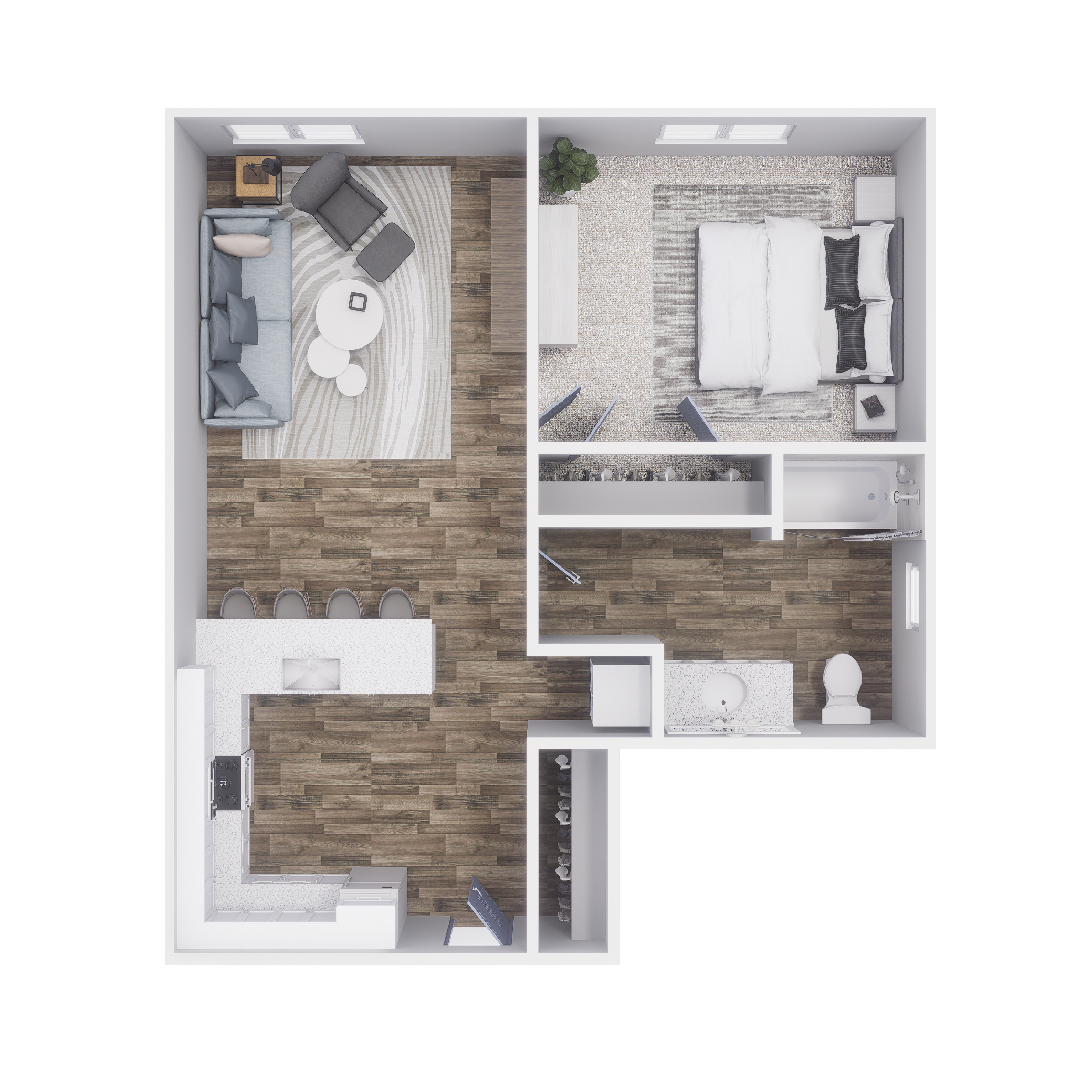 1x1 - 630 sqft - A3 floorplan