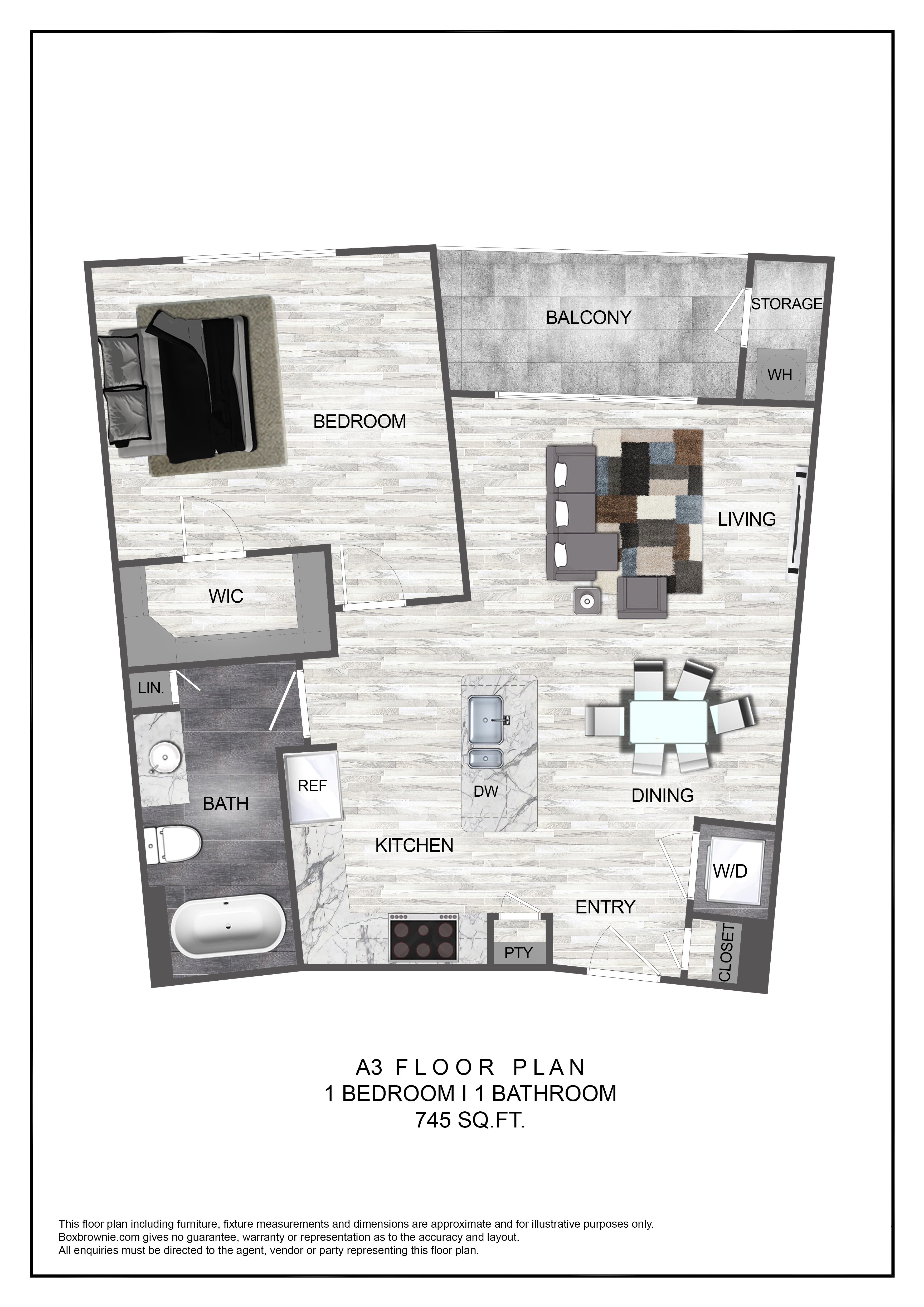 Floor plan layout diagram for A3