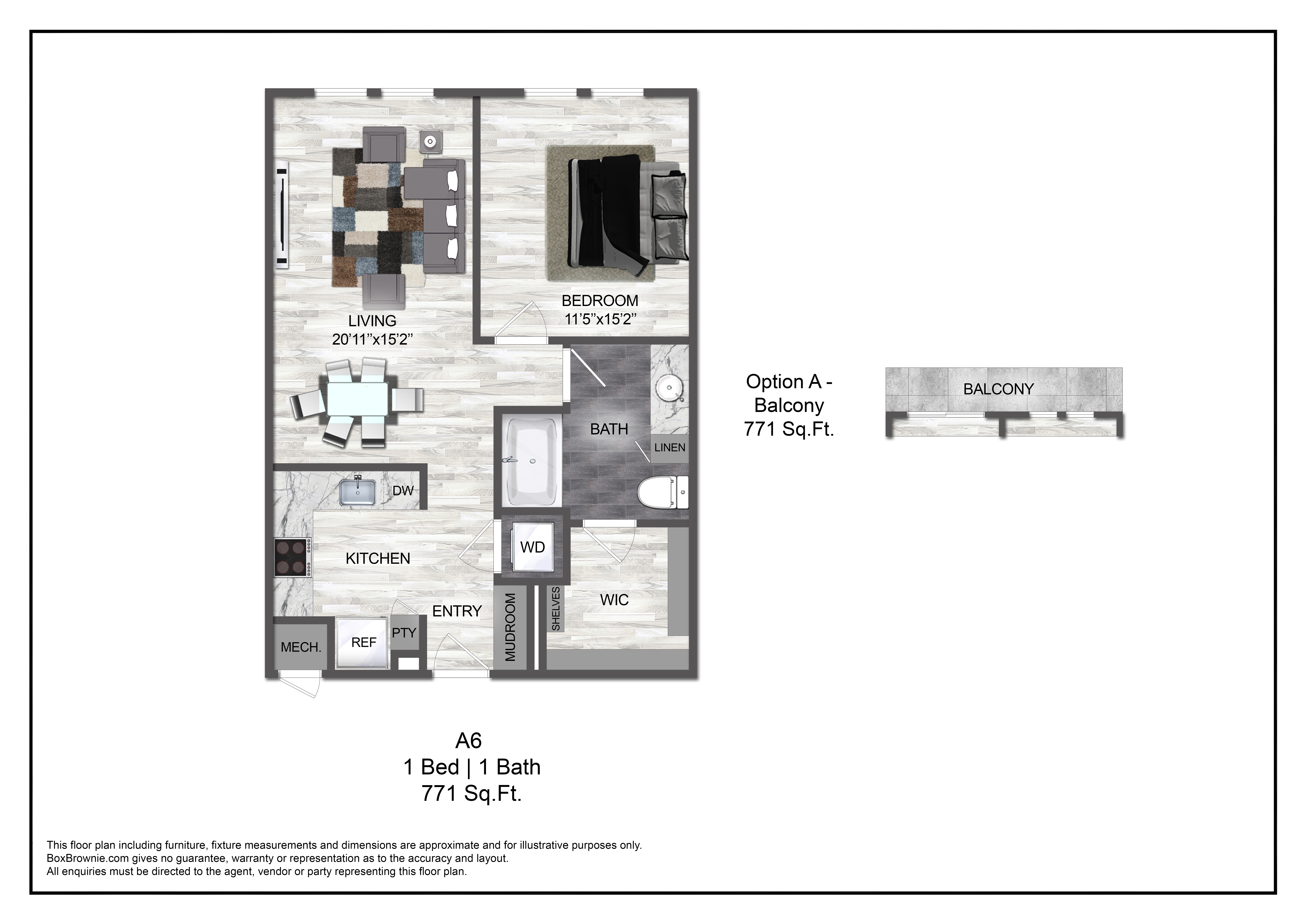 Floor plan layout diagram for A6