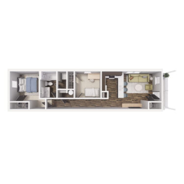 2 x 1- B1 774 SQ FT floorplan