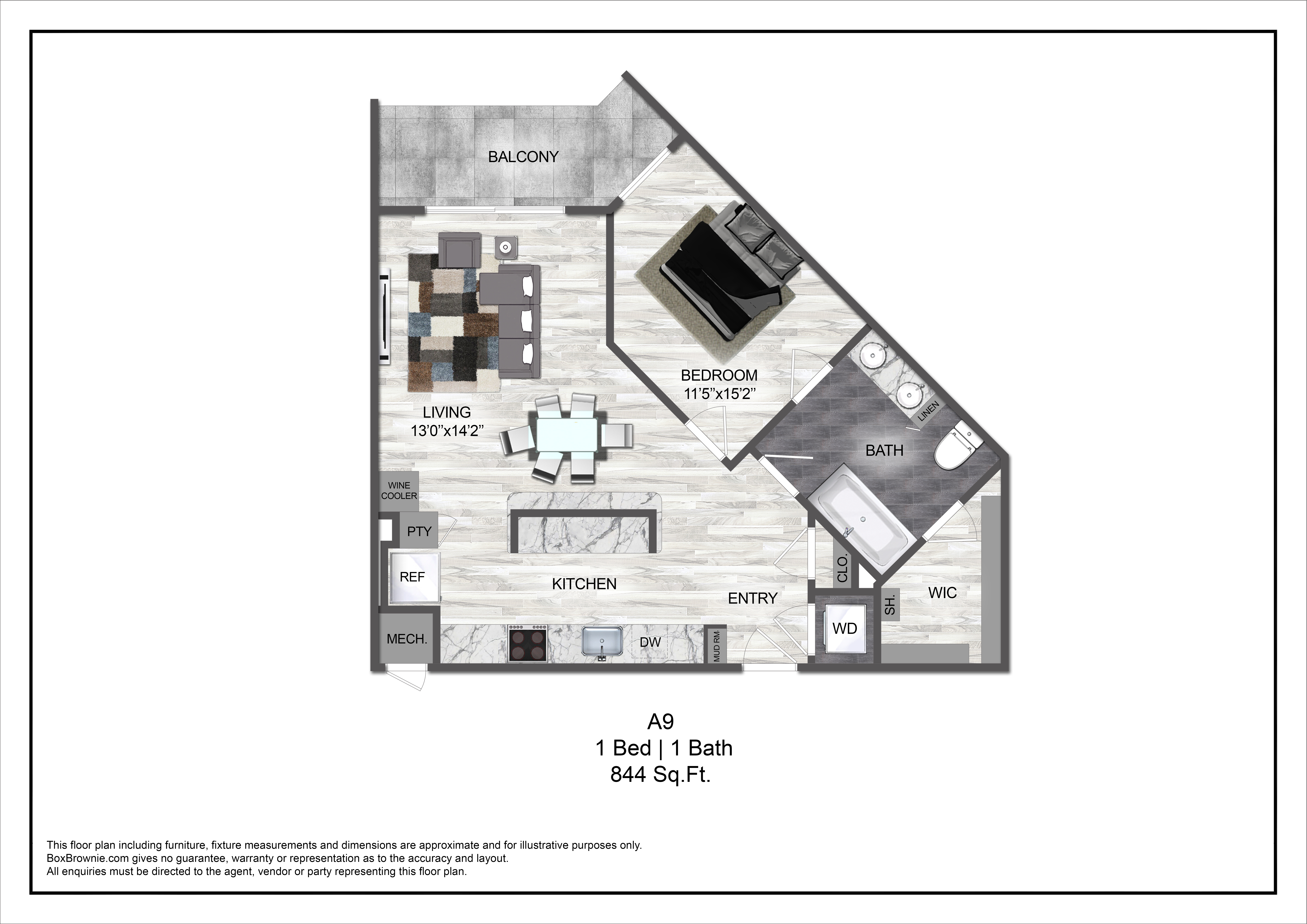 Floor plan layout diagram for A9