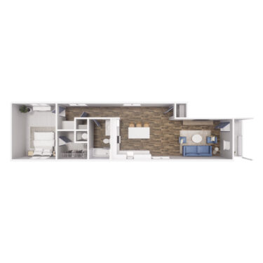 1 x 1- A1 770 SQ FT floorplan