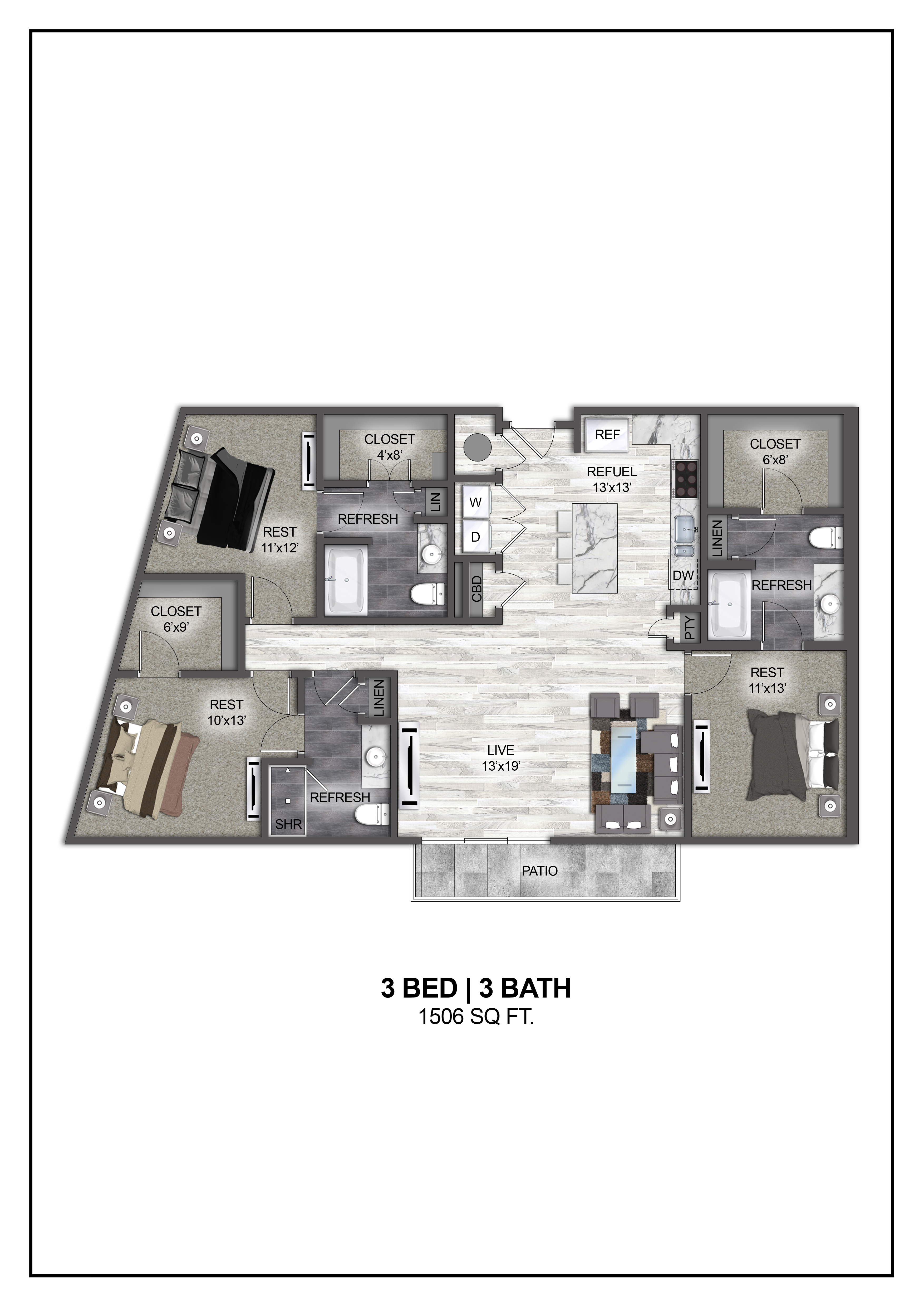 Floor plan layout diagram for C3
