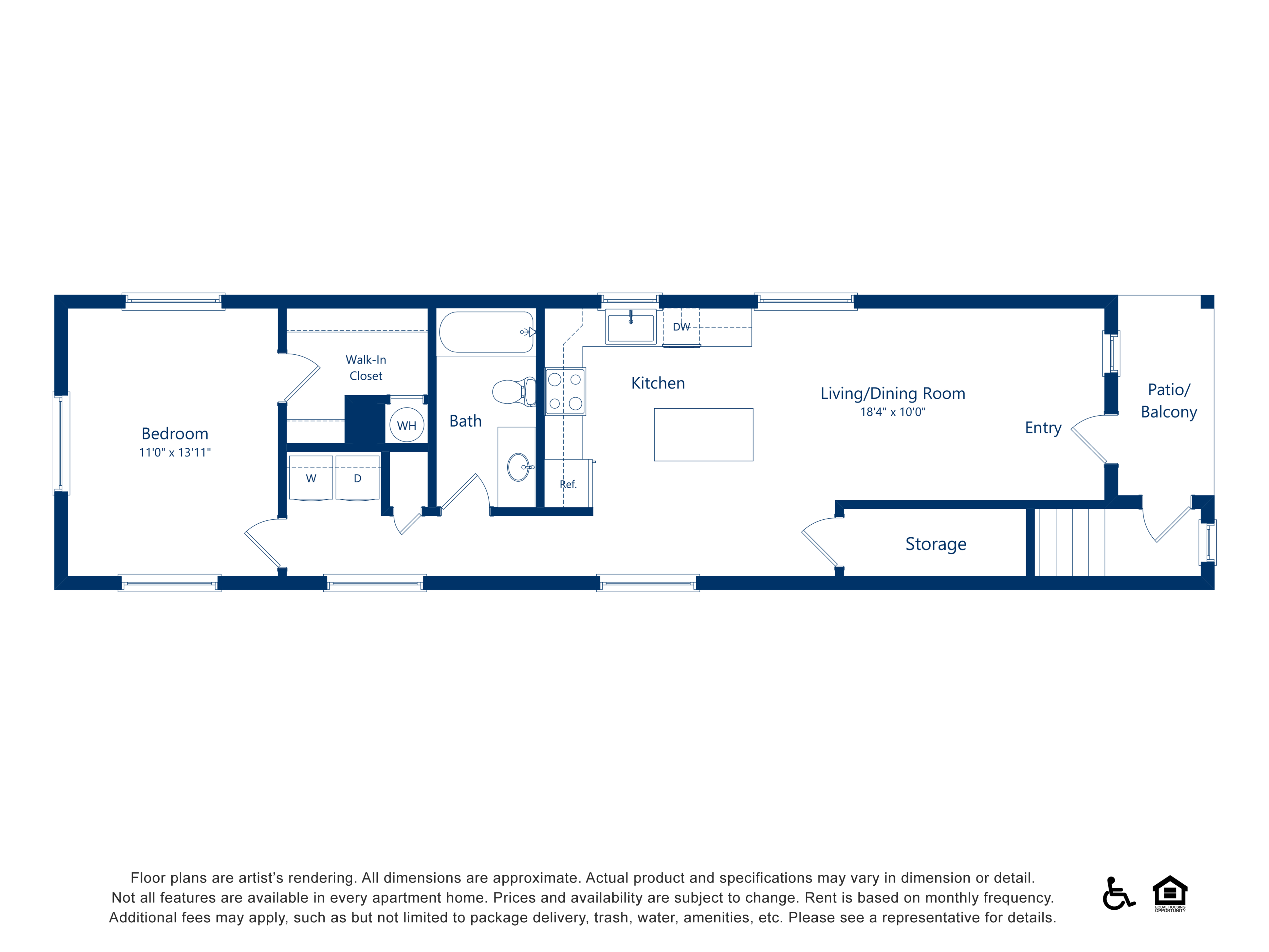 1x1 - 770 sqft - A3 floorplan
