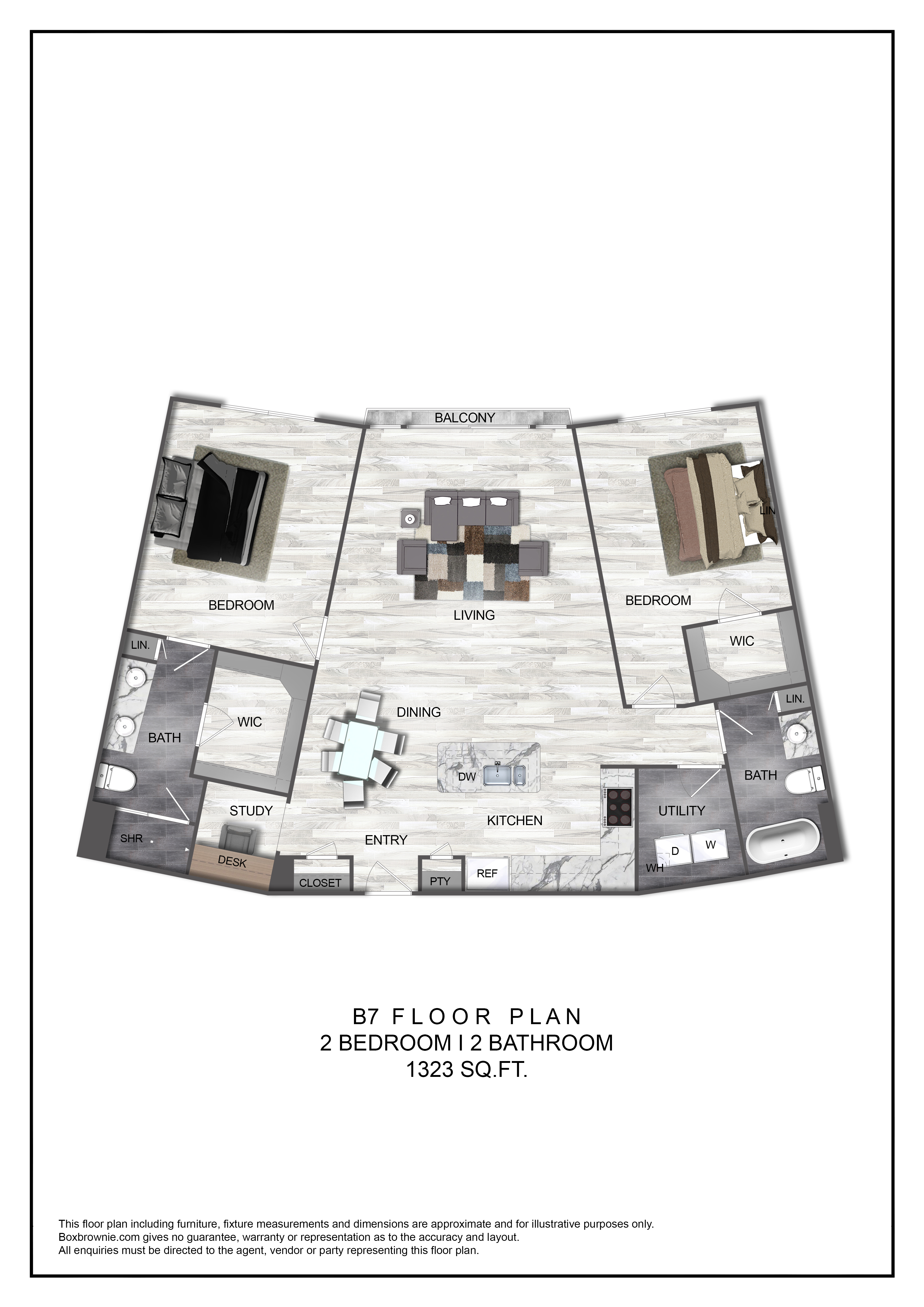 Floor plan layout diagram for B7