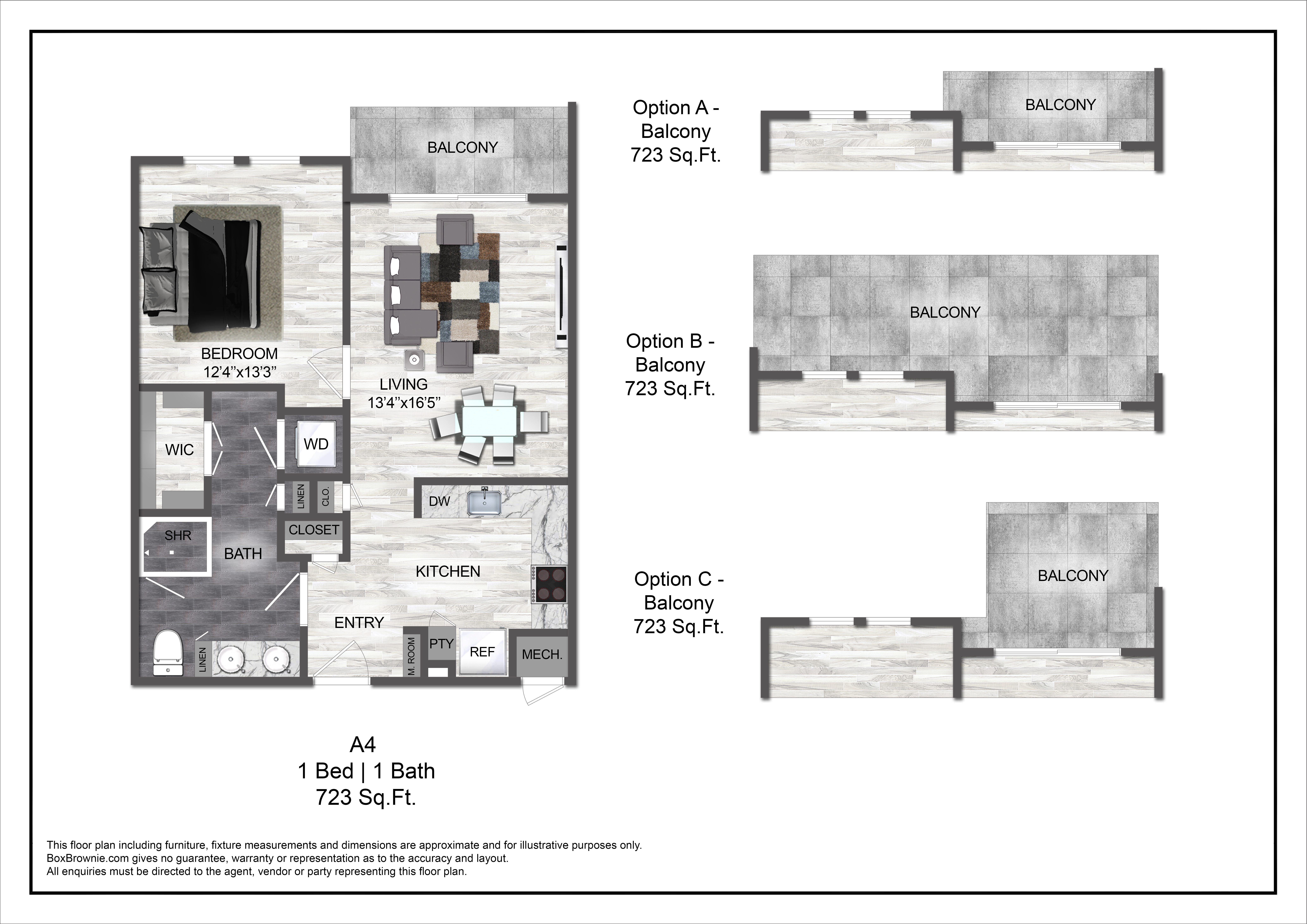 Floor plan layout diagram for A4