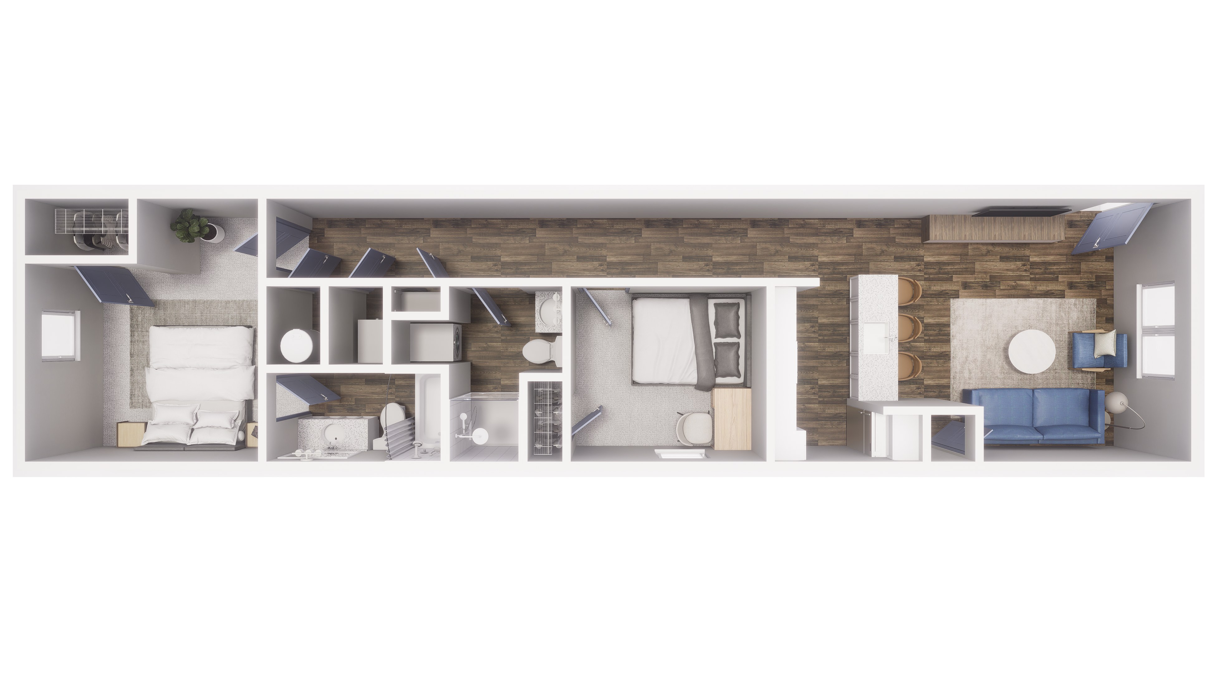 2x2 - 836 sqft - B3 floorplan