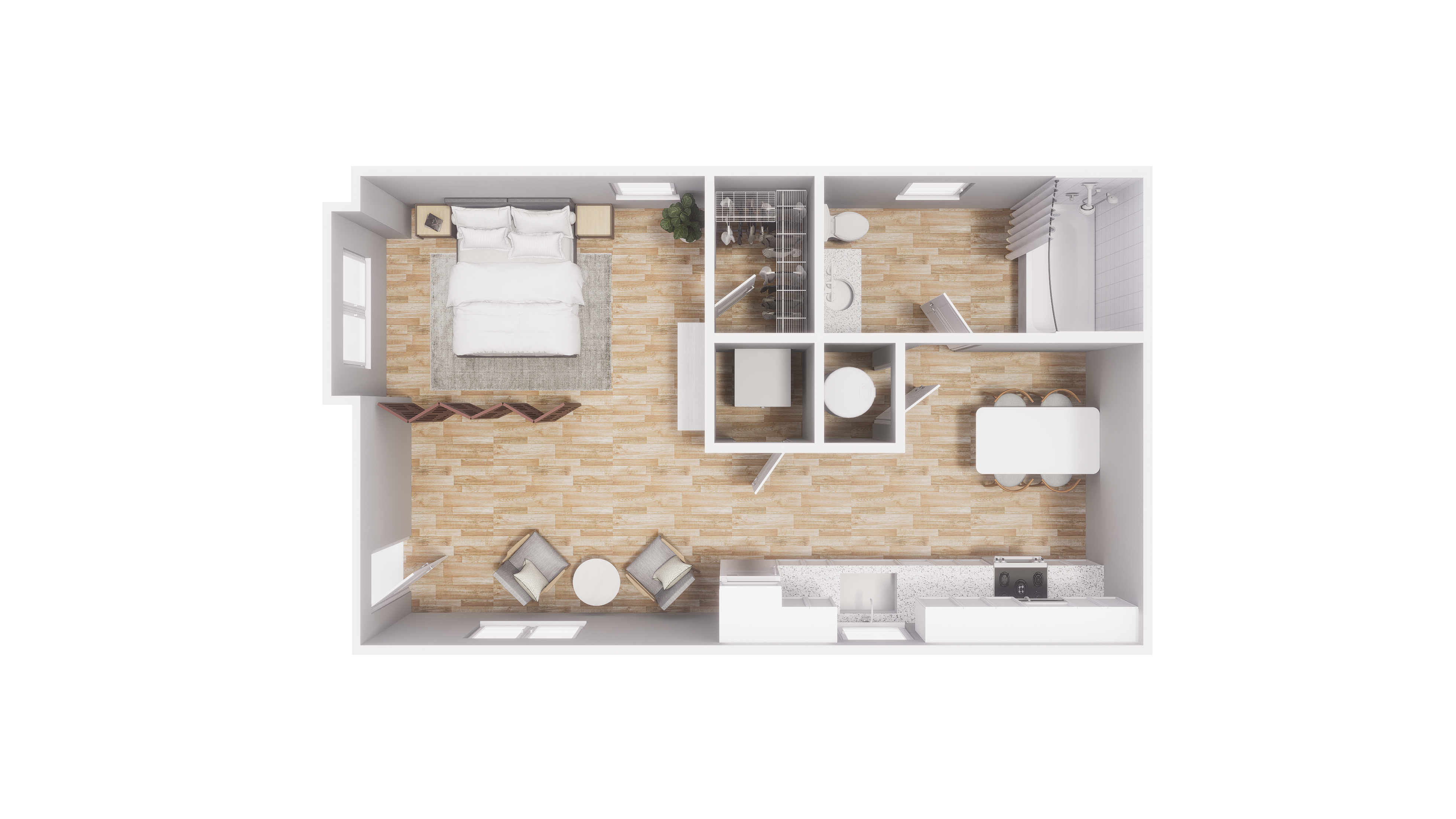 0x1 - 360 sqft - S1 floorplan