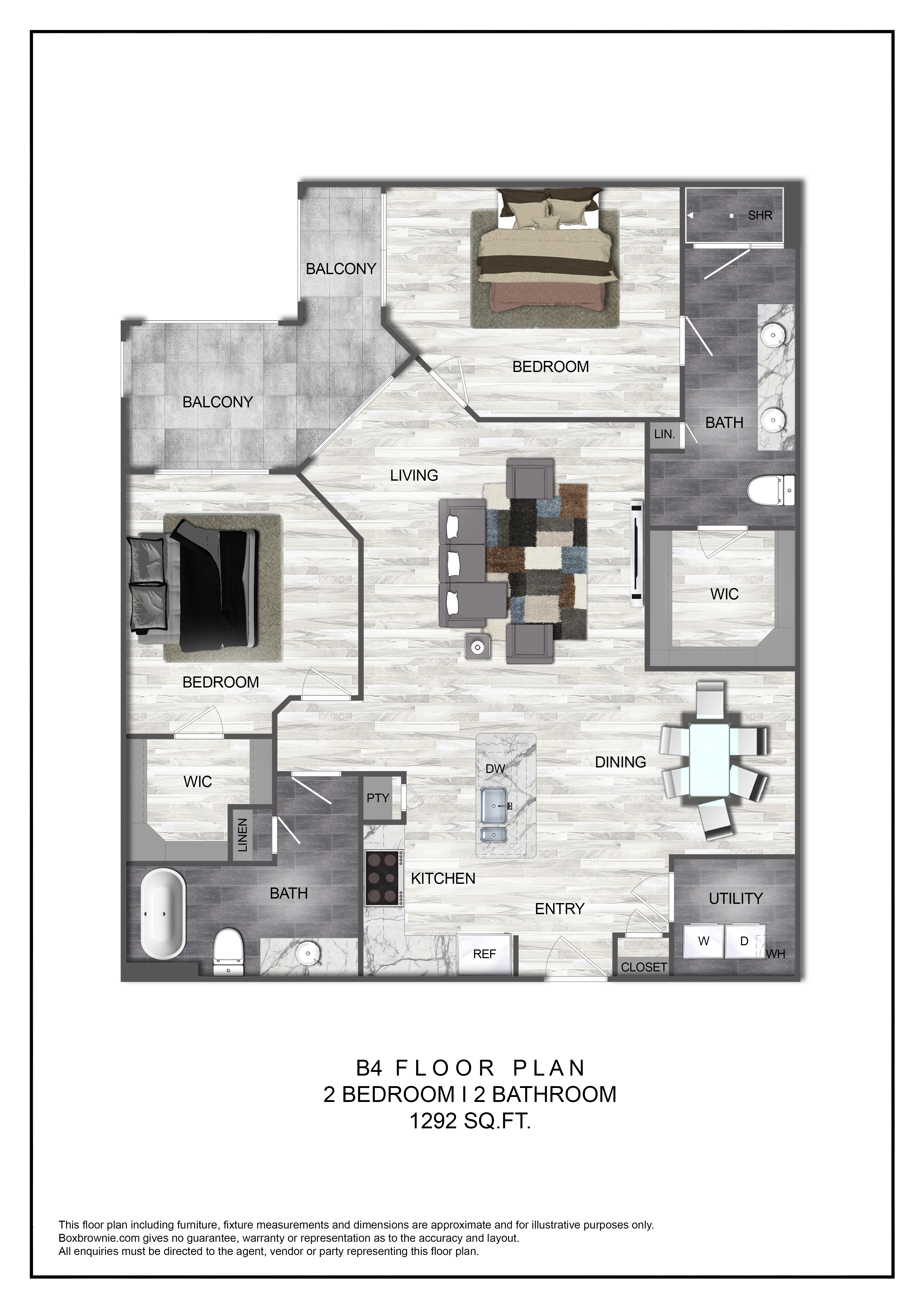 Floor plan layout diagram for B4