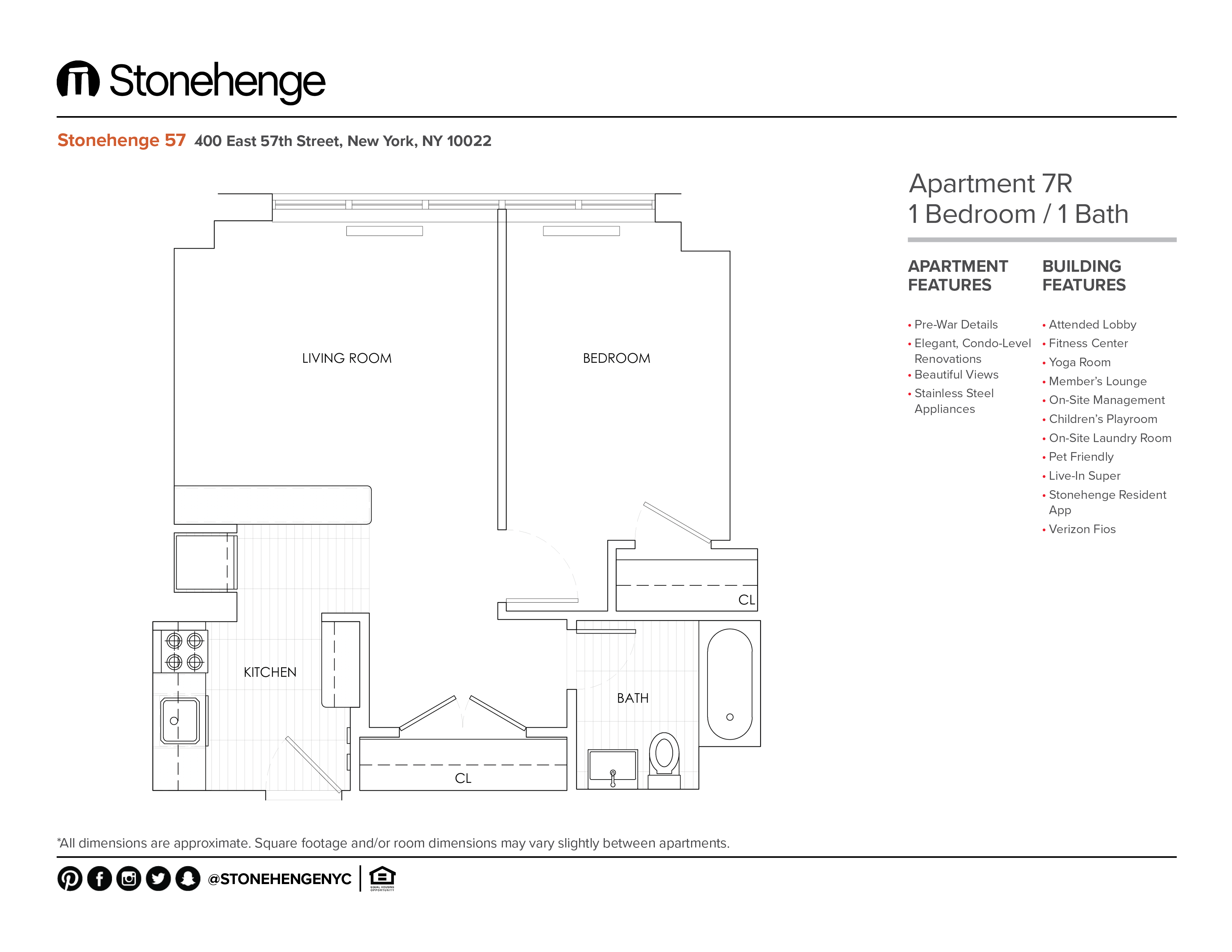 Floor plan layout diagram for 1 bedroom
