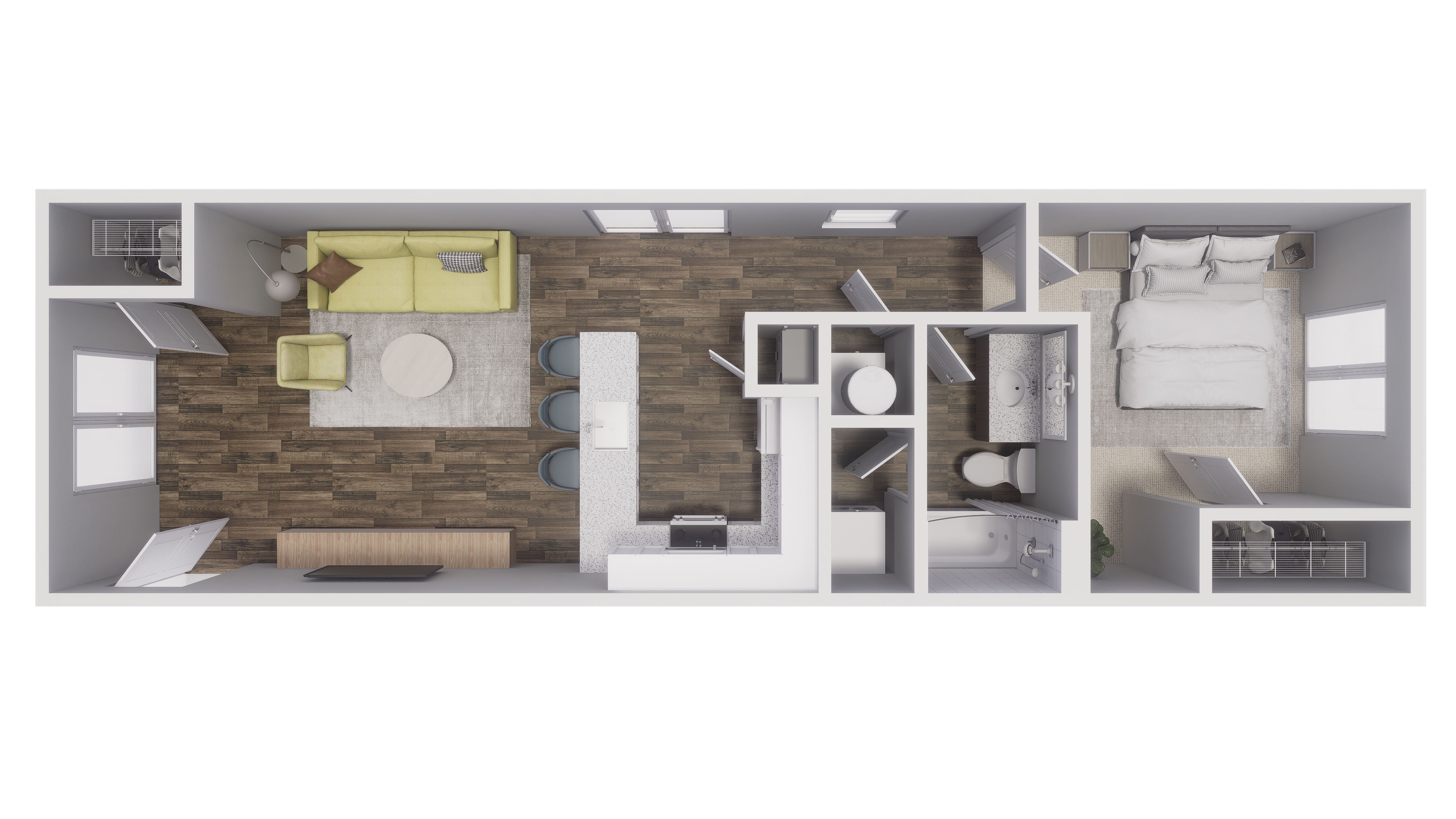 1x1 - 669 sqft - A2 floorplan