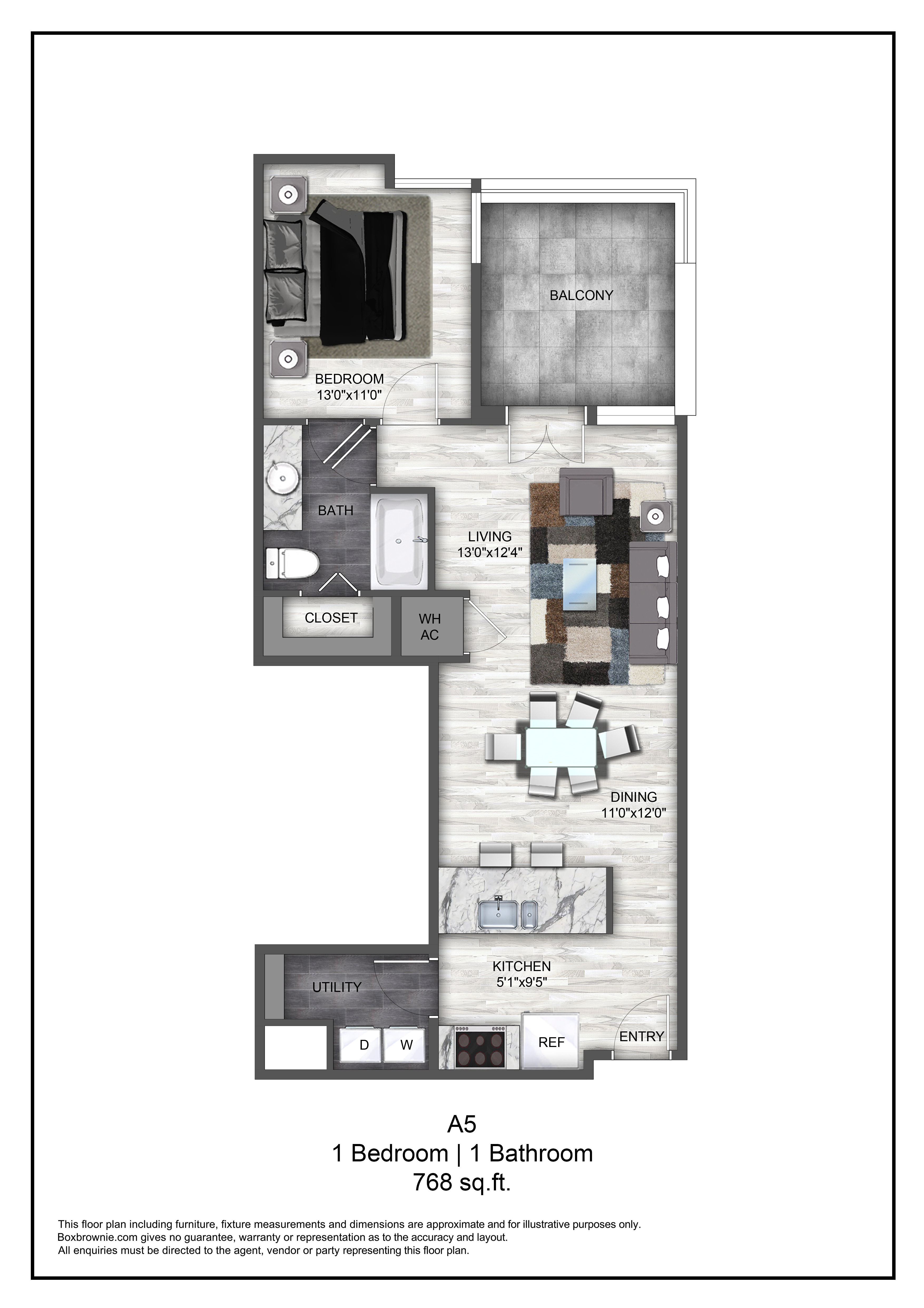 Floor plan layout diagram for A5