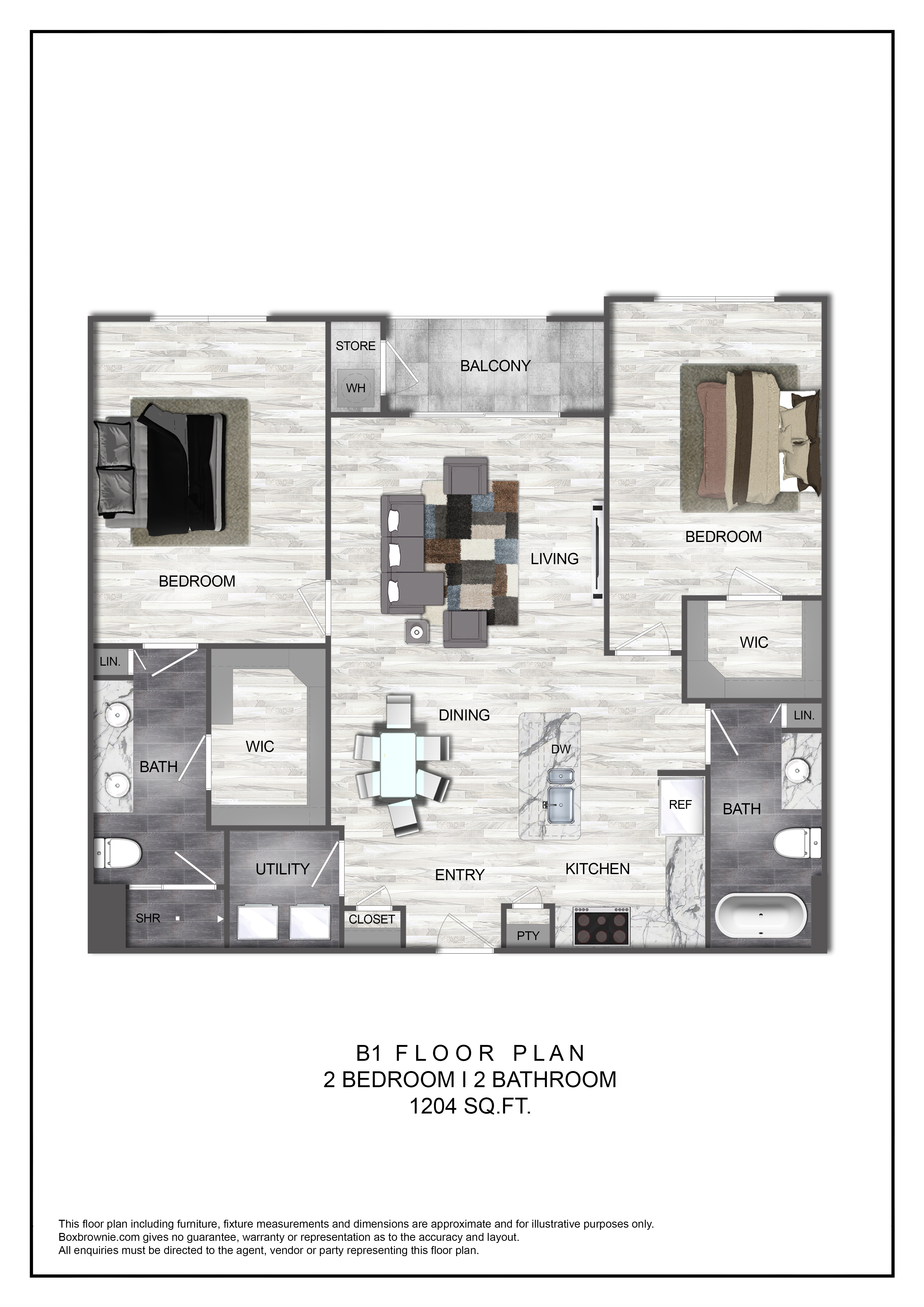 Floor plan layout diagram for B1
